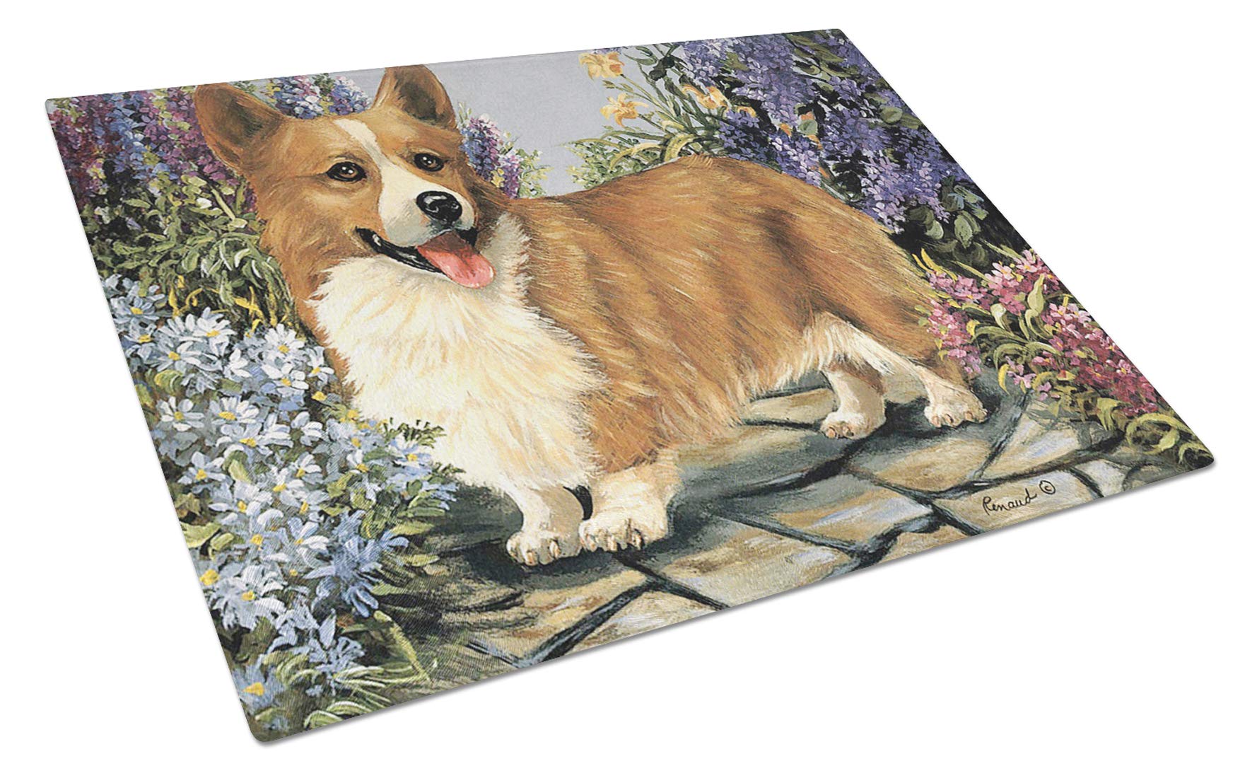 Premium Tempered Glass Cutting Board - Large Corgi Dog Design Decorative Kitchen Chopping & Serving Board - Durable Scratch-Resistant Surface for Fruits, Vegetables, Meals - Perfect for Entertaining, Cooking, and Home Decor