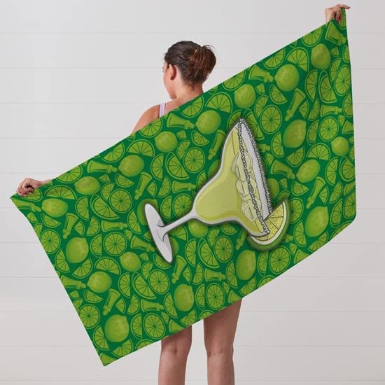 Margarita Cocktail Large Beach Towel - Soft, Absorbent & Unique Design for Pool, Beach & Summer Vacations | CafePress
