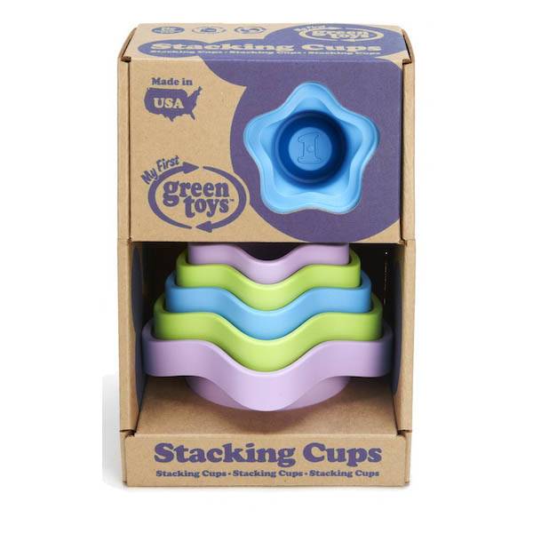 Green Toys Stacking Cups - Eco-Friendly Baby Stacking Toy for Learning & Play | BPA-Free, Durable & Safe for Toddlers | Perfect for Bath Time, Beach & Indoor Fun