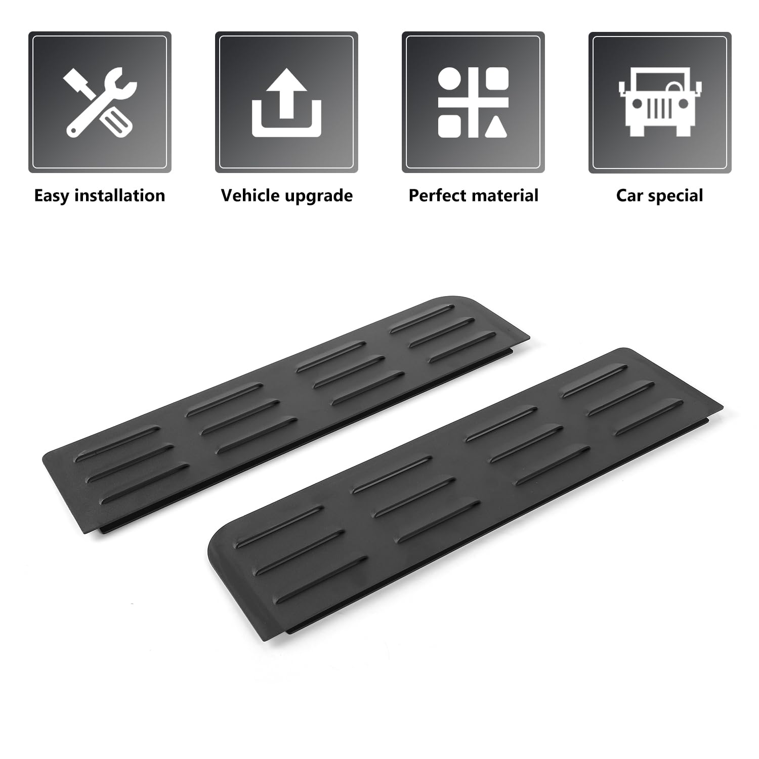 2007-2017 Jeep Wrangler JK 4-Door Rear Window Glass Louvers Cover Air Vent Trim - Exterior Accessories for Improved Airflow & Style | Perfect for Off-Roading & Urban Driving