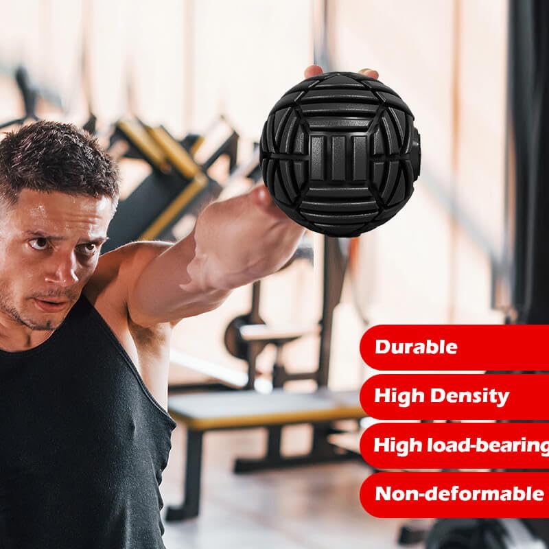 TETOP 3.15 Inch Fitness Massage Ball - Trigger Point Therapy & Myofascial Release Tool for Muscle Recovery, Exercise Mobility & Deep Tissue Massage (Black) - Perfect for Post-Workout, Yoga, Physical Therapy & Home Gym Use