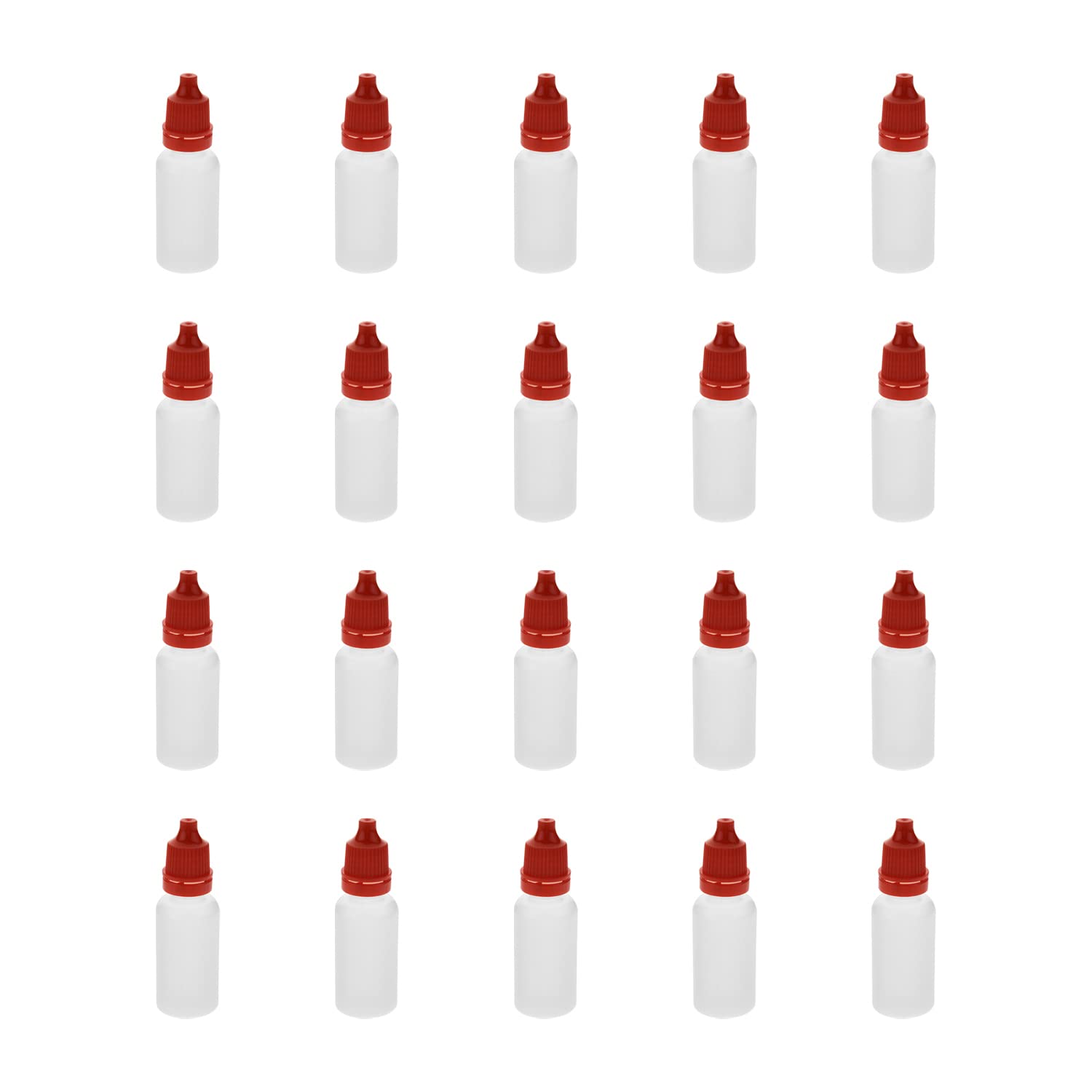 Othmro 30 Pack 0.5oz (15ml) Small Mouth PE Plastic Dropper Bottles with Red Cap - Leak Proof Squeezable Eye Dropper Bottles for Essential Oils, Travel, Kitchen, Lab & DIY Liquid Storage | Perfect for Travel Size Toiletries, Sample Storage & Craft Projects