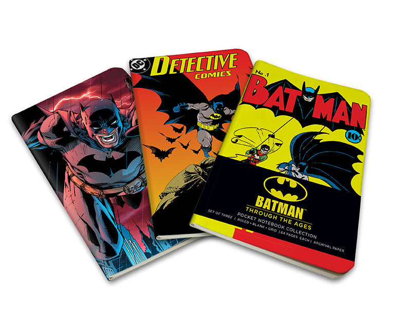 DC Comics Batman Through the Ages Pocket Notebook Set of 3 - Vintage Superhero Journal Collection for Writing, Sketching & Collecting - Perfect for Fans, Students & Office Use