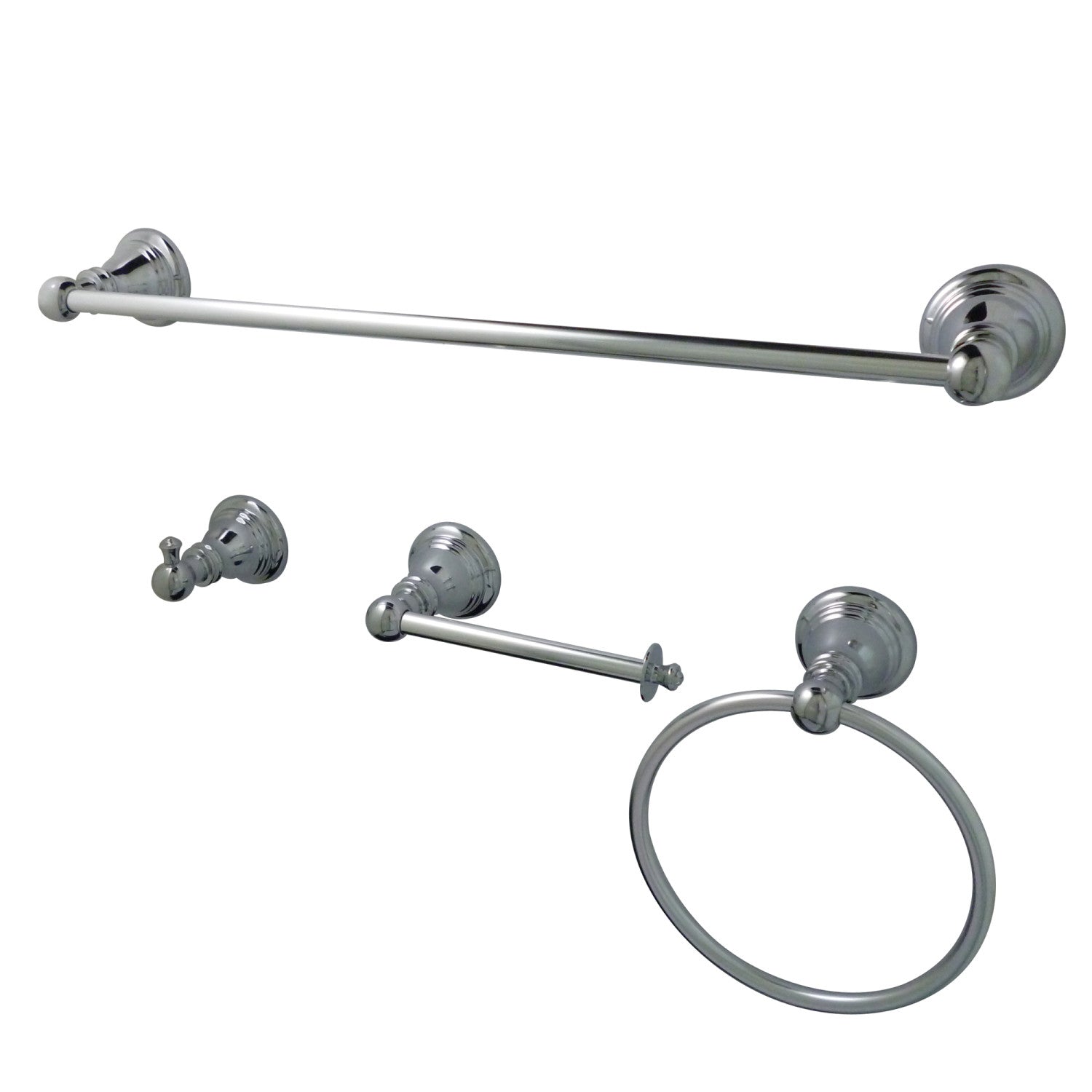 American Classic BAHK192478C 4-Piece 18-Inch Towel Bar Bathroom Accessory Set in Polished Chrome - Perfect for Modern Bathrooms, Spas, and Guest Suites