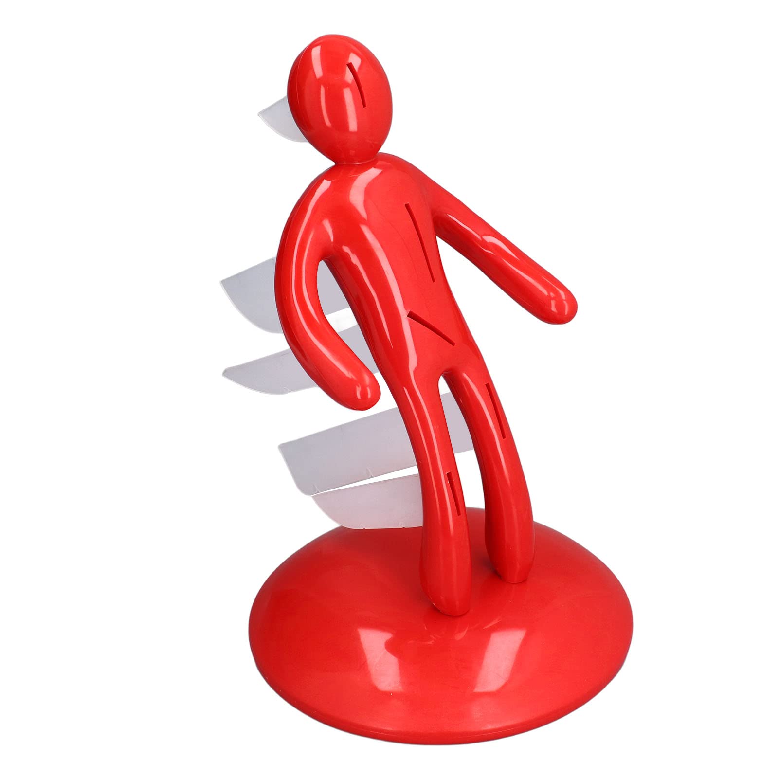 Red Human-Shaped Knife Holder - Multifunctional Kitchen Storage Organizer for Drawers | Funny Novelty Gift for Chefs & Home Cooks | Perfect for Small Kitchens & Cooking Enthusiasts