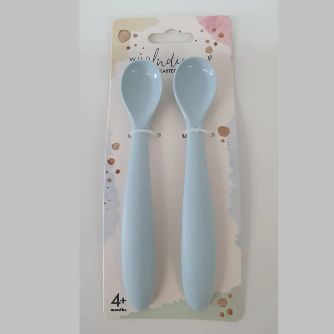Wild Indiana Baby Starter Spoons Set - BPA-Free Soft-Tip Infant Feeding Utensils for First Foods - Perfect for Baby-Led Weaning & Puree Feeding at Home or On-the-Go