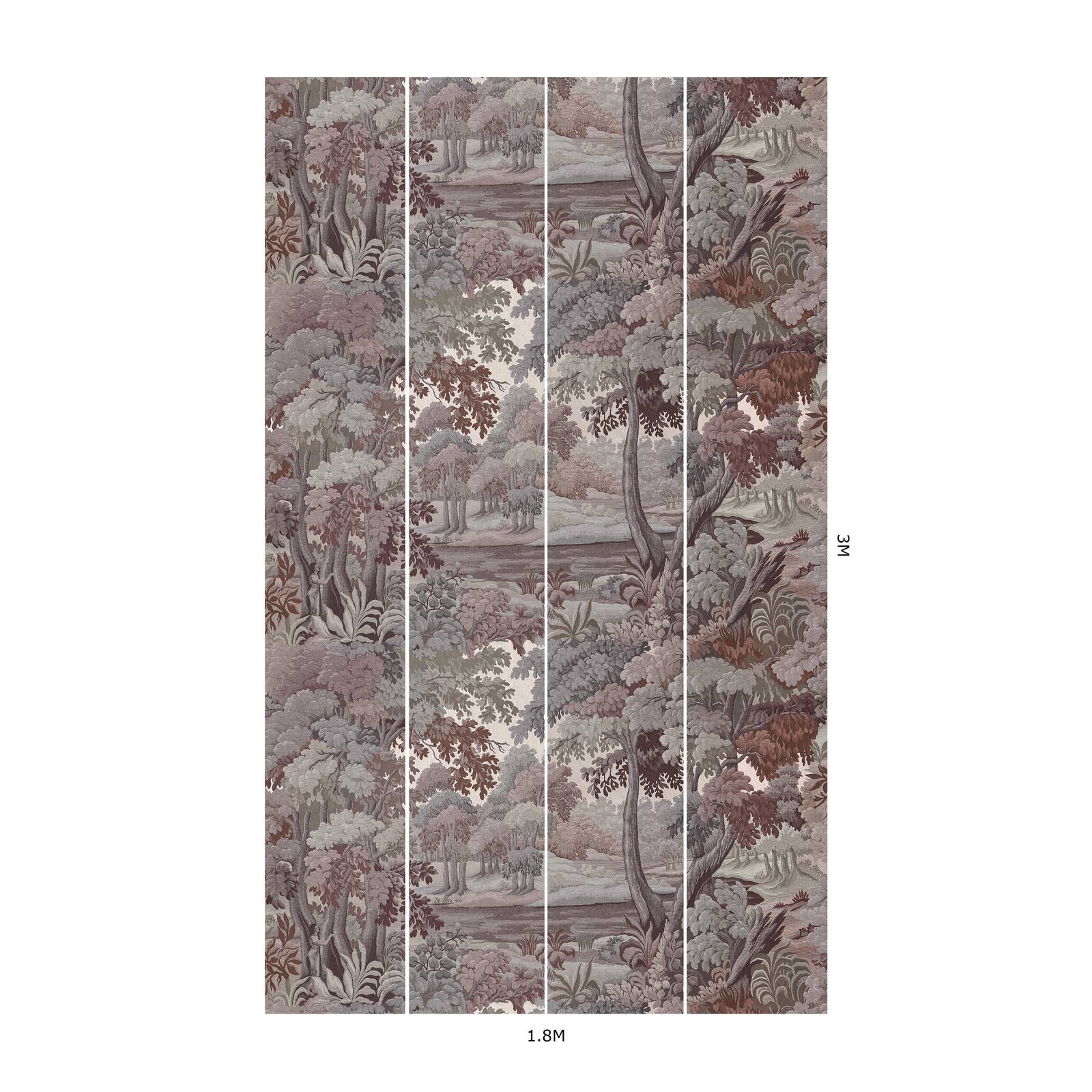 PLANTASIA Botanical Wallpaper - Chestnut Brown Nature-Inspired Design for Living Room & Bedroom Decor