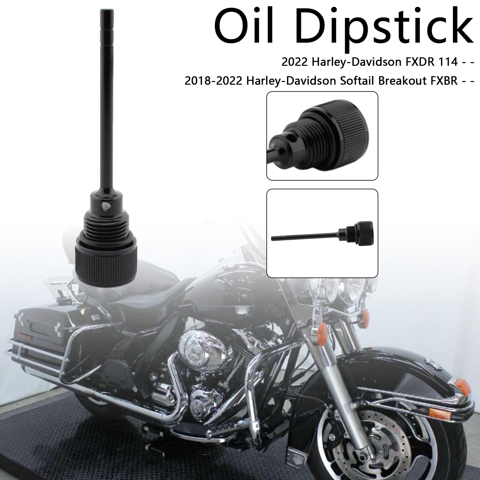 1105 0022 Oil Dipstick Tank Cap Plug Replacement for Harley Davidson Softail & Road Glide 2007-2019 - Perfect for Motorcycle Oil System Maintenance & DIY Repairs