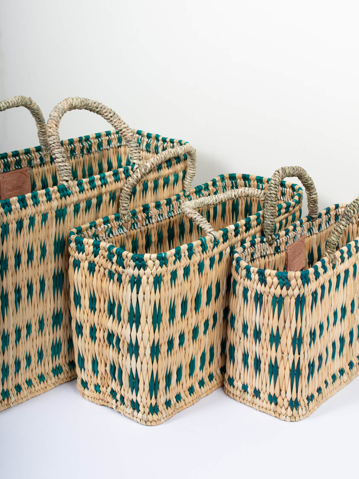 Eco-Friendly Woven Reed Storage Basket - Natural Green Handmade Rattan Organizer for Home Decor, Laundry, Toys & Blankets | Perfect for Living Room, Bedroom, Nursery & Bathroom Organization