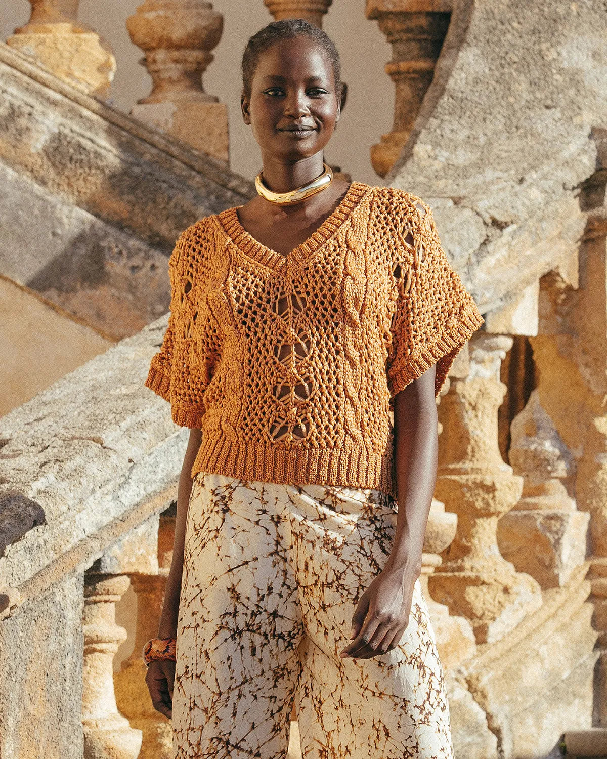 Capria Sweater in Ocre - Women's Soft Knit Pullover for Fall & Winter | Perfect for Casual Outfits, Office Wear & Cozy Evenings
