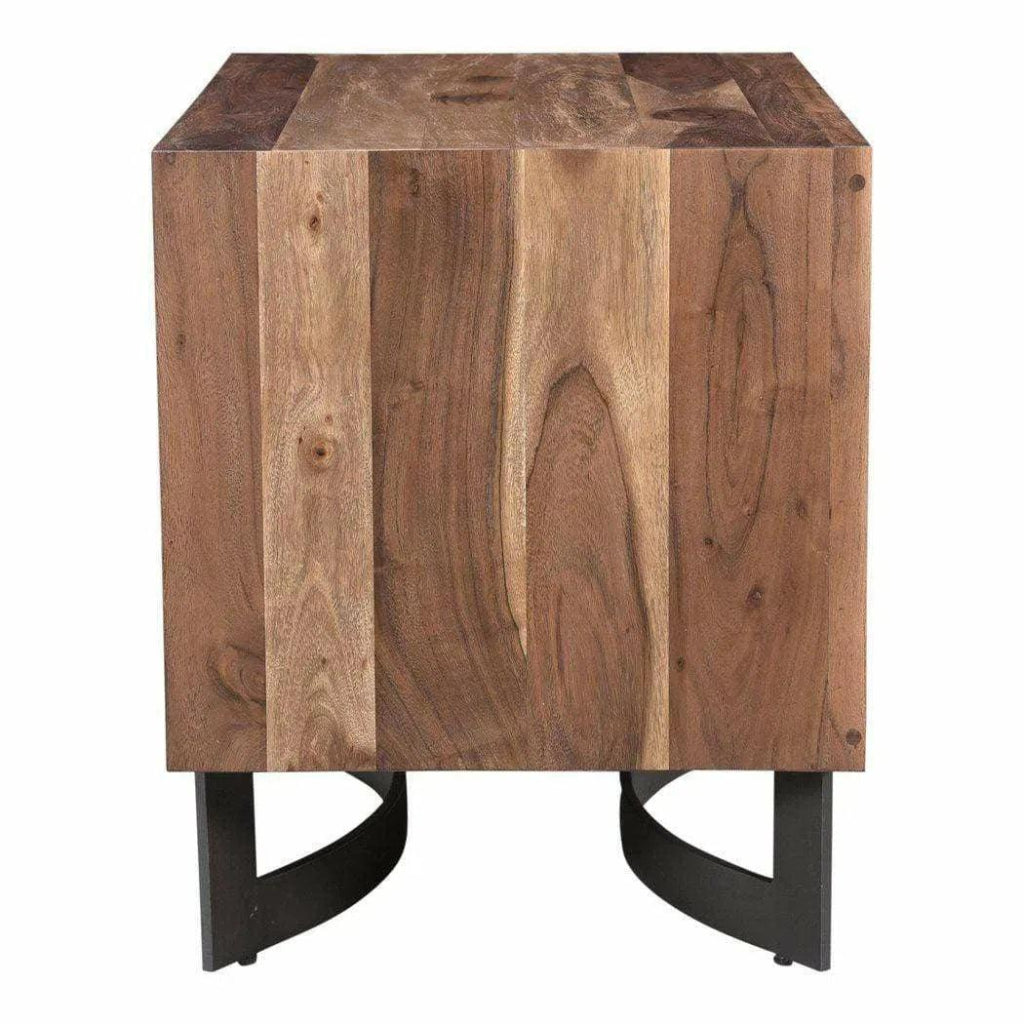 26 Inch Nightstand Smoked Brown Industrial Style Bedside Table - Perfect for Bedroom, Living Room, or Office Storage