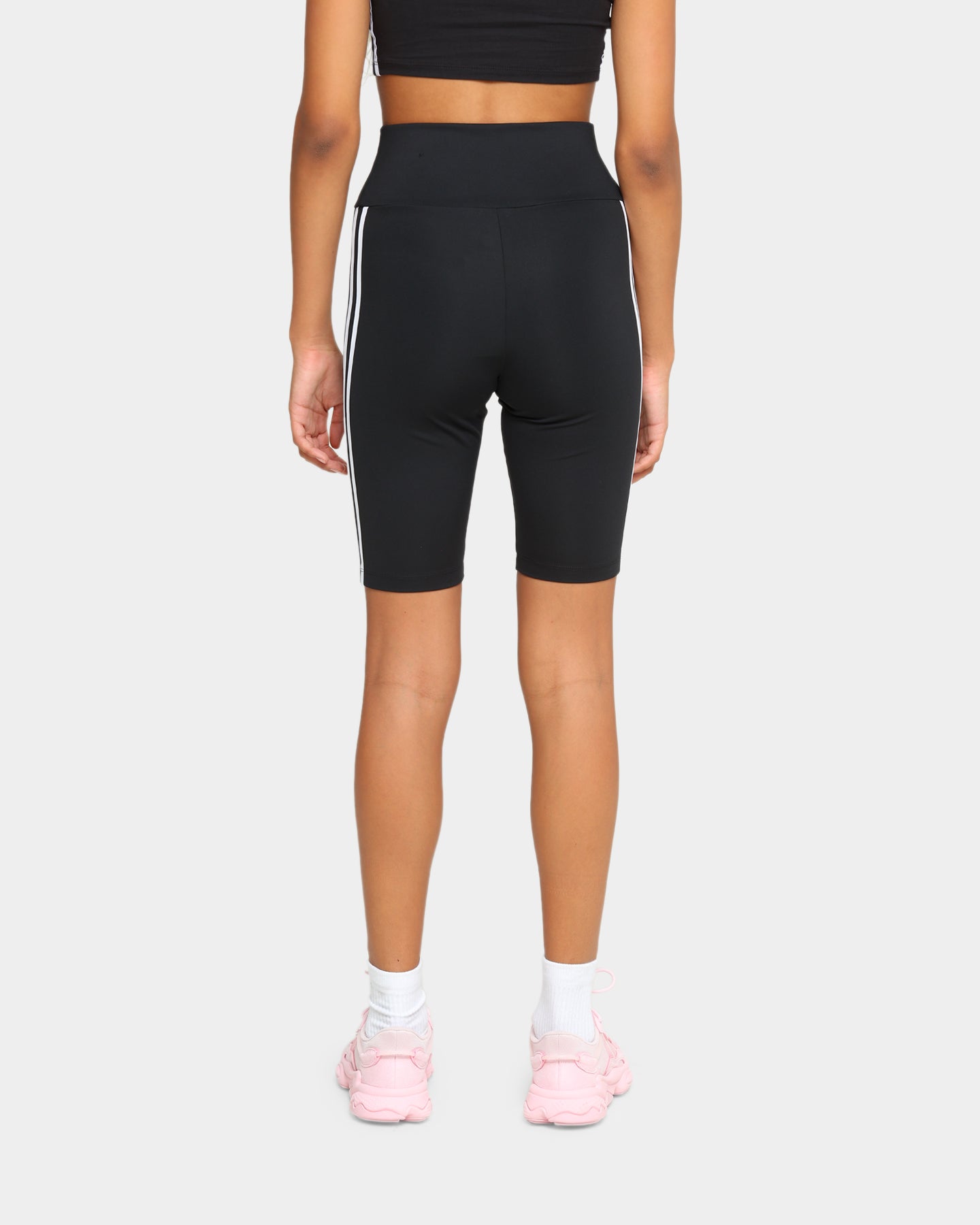 Adidas Women's Primeblue High Waist Bike Shorts - Black | Moisture-Wicking Workout Shorts for Running, Yoga & Cycling | Eco-Friendly Recycled Material