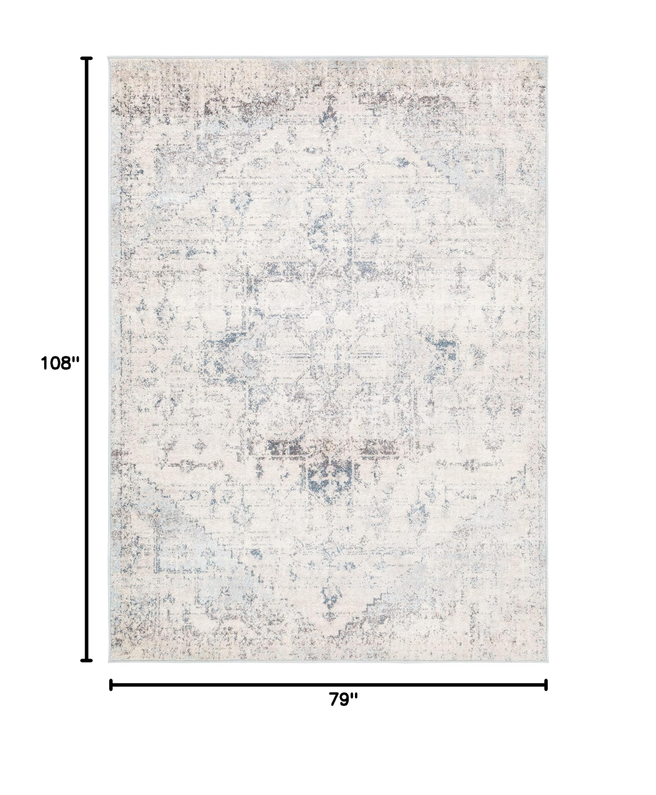 Mark&Day 6x9 Isere Traditional Ivory Area Rug - Soft Beige & White Carpet for Living Room, Bedroom, Kitchen - 6'7