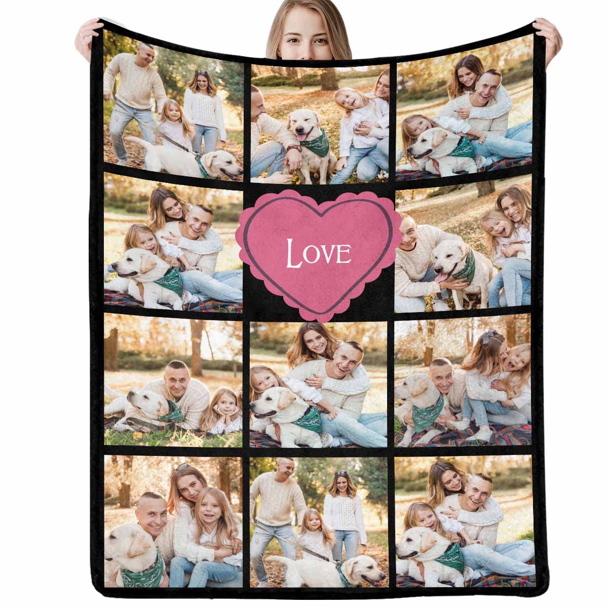 Custom Photo Blanket for Men & Women - Personalized Fleece Throw with Pictures - Perfect Gift for Dad, Mom, Family & Friends - Multi-Color Soft Blanket for Couch, Bed & Home Decor