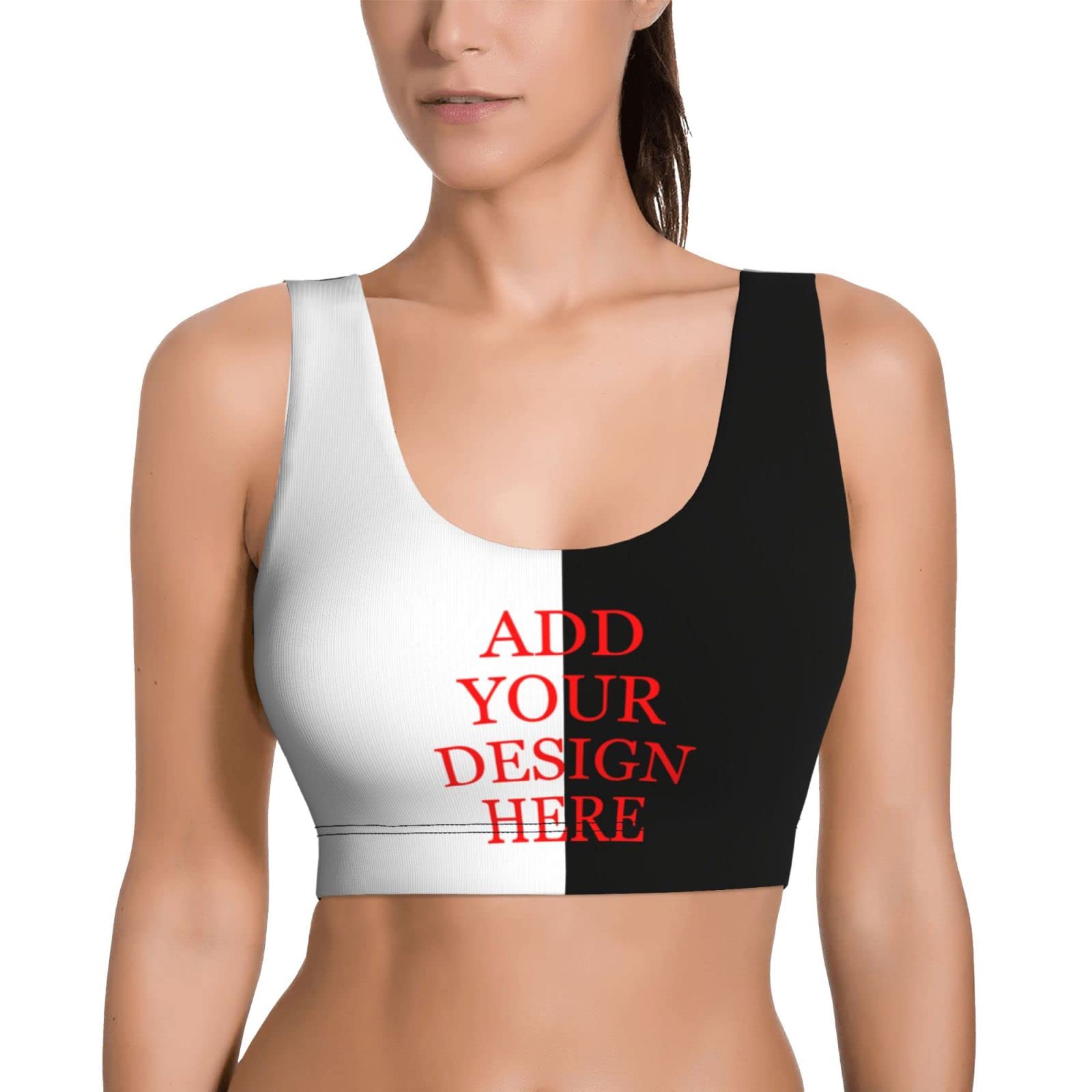 Custom Personalized Women's Sports Bra - Photo Print Activewear Top for Running, Gym & Workouts | High Support & Comfort for Yoga, Fitness & Training