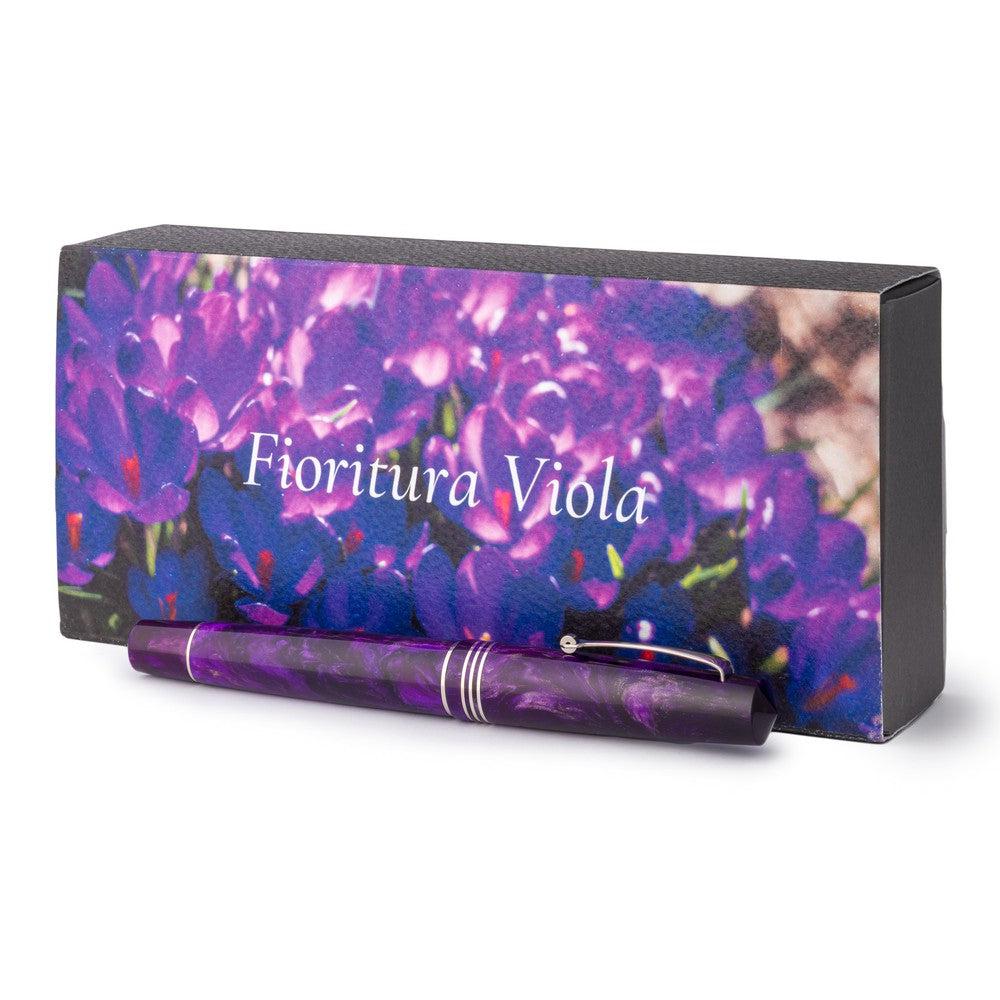 Leonardo × @nibsandflourishes Fioritura Viola Fountain Pen with Rhodium Trim - Elegant Writing Instrument for Calligraphy, Journaling & Gift Giving