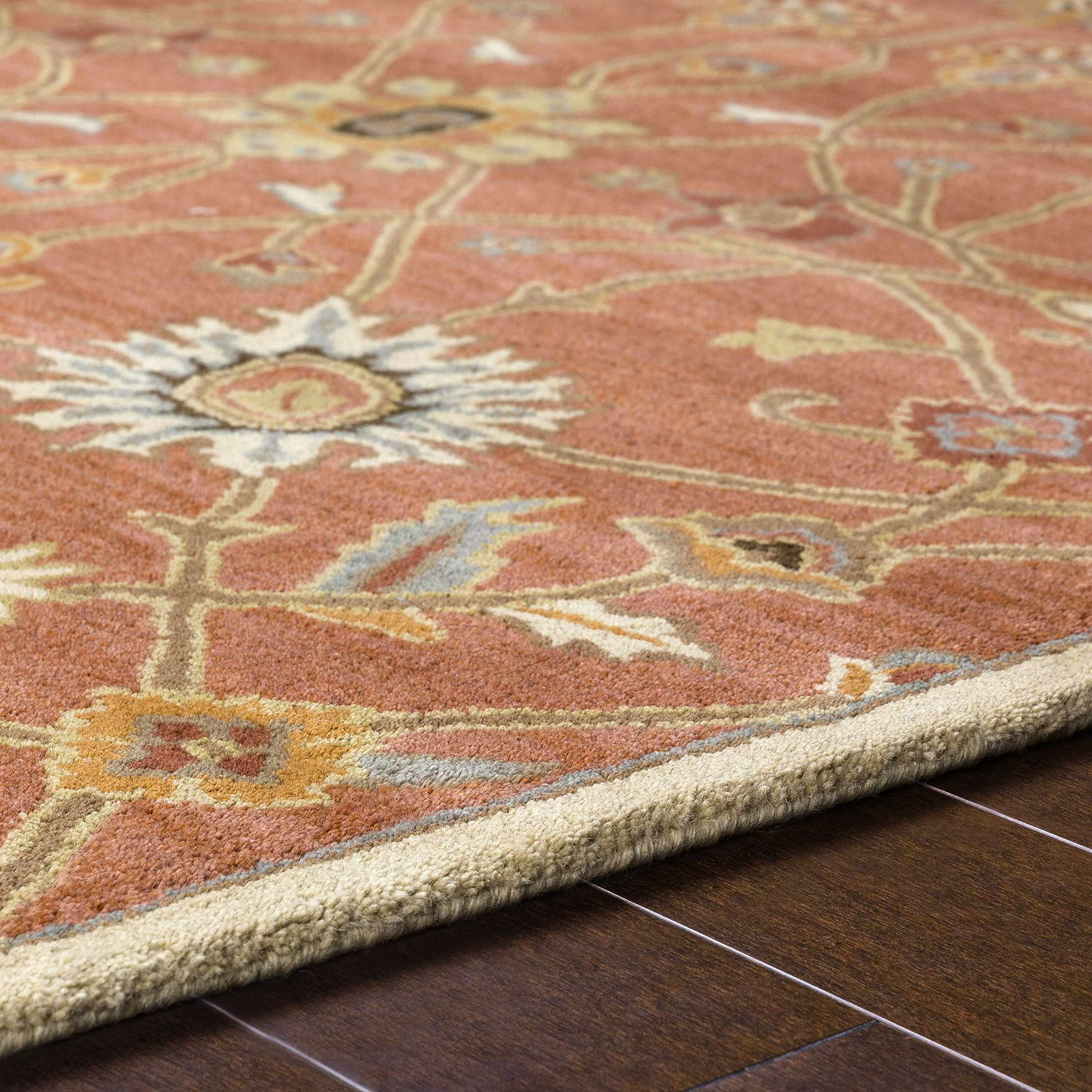 Premium Hauteloom McKeesport Wool Area Rug 2' x 3' - Traditional Black, Brown & Red Design - Soft & Durable for Living Room, Bedroom, Office - Perfect for Home Decor & Cozy Spaces