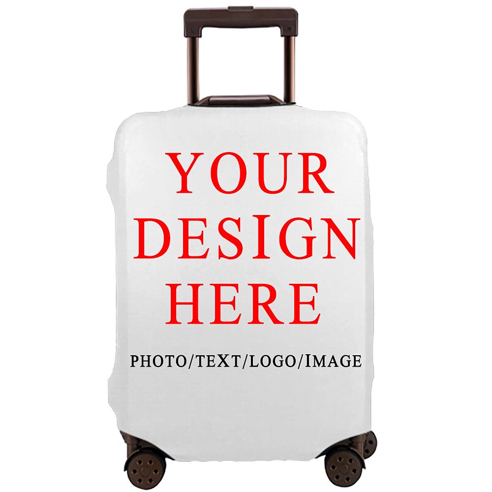 Custom Photo Luggage Cover - Personalized Travel Bag Protector with Your Pictures & Text - DIY Design for Suitcases - Perfect Gift for Family, Birthday, Wedding - Size S - Ideal for Air Travel & Vacation Packing