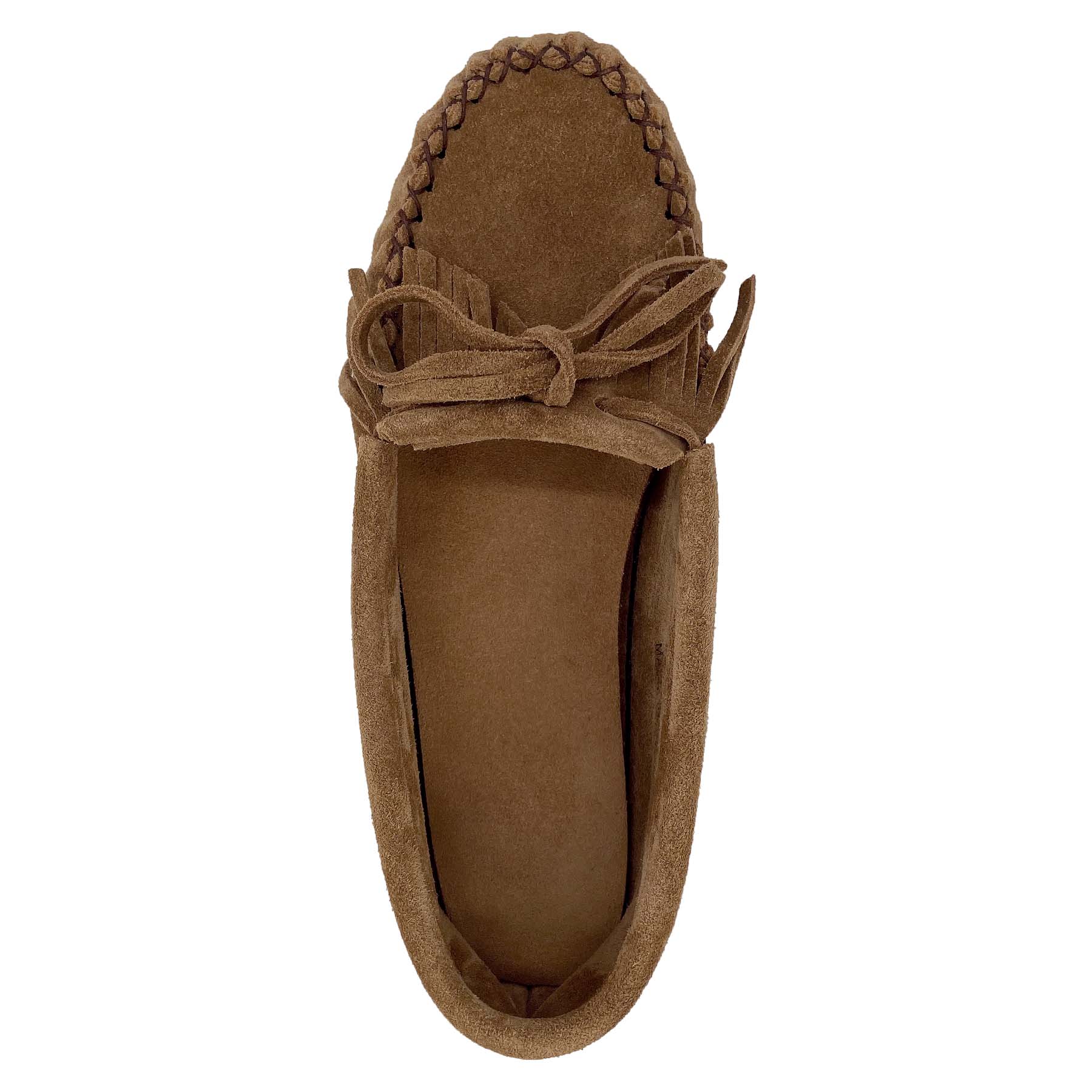 Women's Gray Suede Moccasins with Fringe Detail & Rubber Sole - Comfortable Slip-On Shoes for Casual Wear, Travel & Home