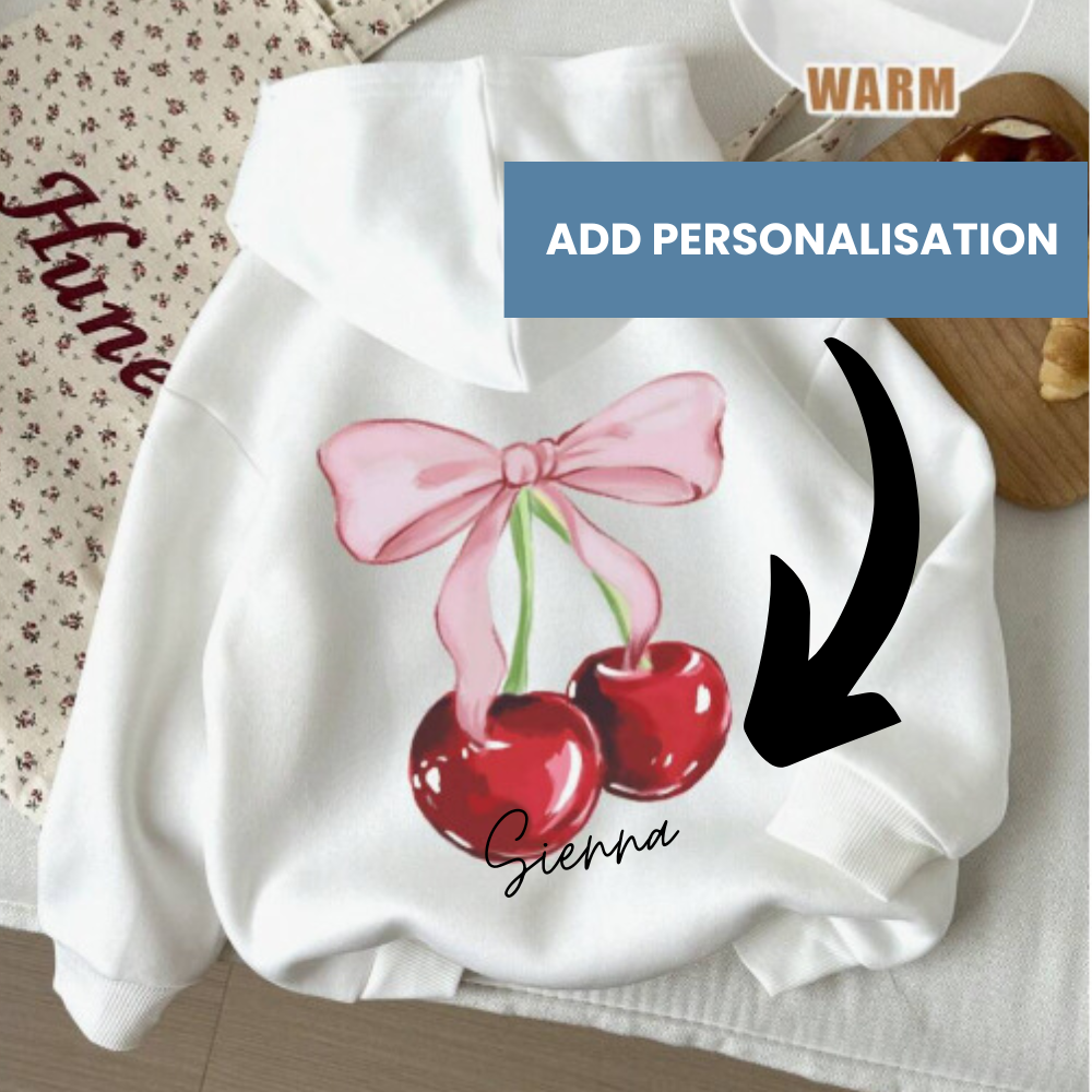 Coquette Cherry Bow Back Hoodie - Cute Oversized Sweatshirt for Women, Trendy Streetwear Fashion, Perfect for Casual Outfits & Loungewear