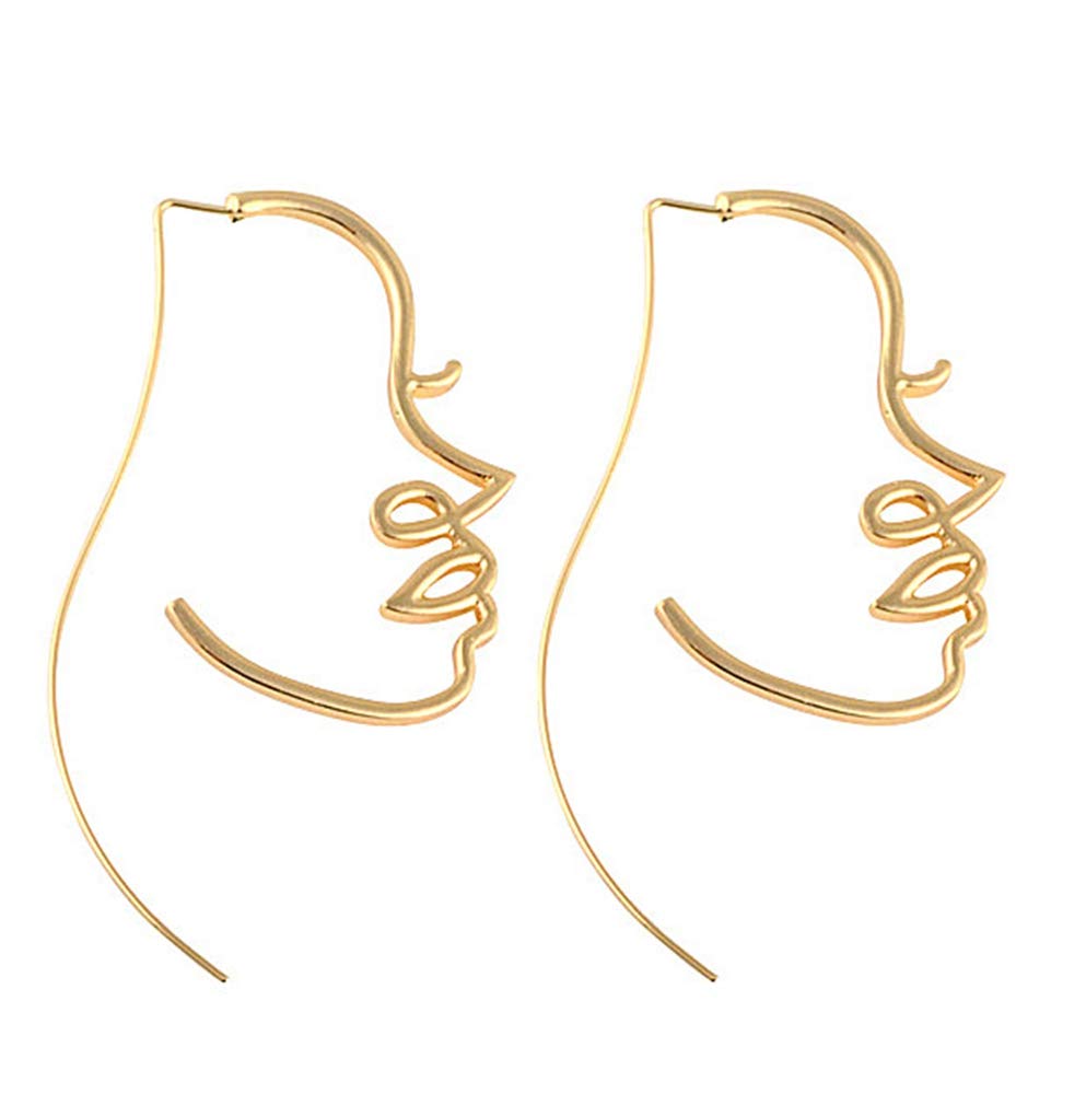 Abstract Gold Geometric Hoop Earrings for Women - Irregular Statement Drop Earrings for Girls | Perfect for Parties, Weddings & Everyday Wear
