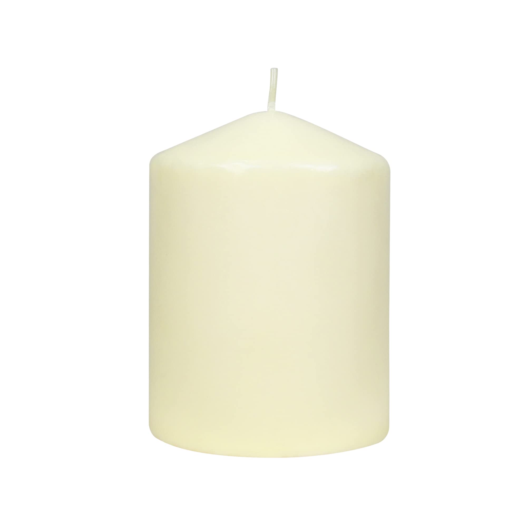 3 Pack Ivory Pillar Candles 3x4 Inch - Pressed & Over-Dipped for Long Burn Time - Perfect for Weddings, Home Decor, and Romantic Ambiance