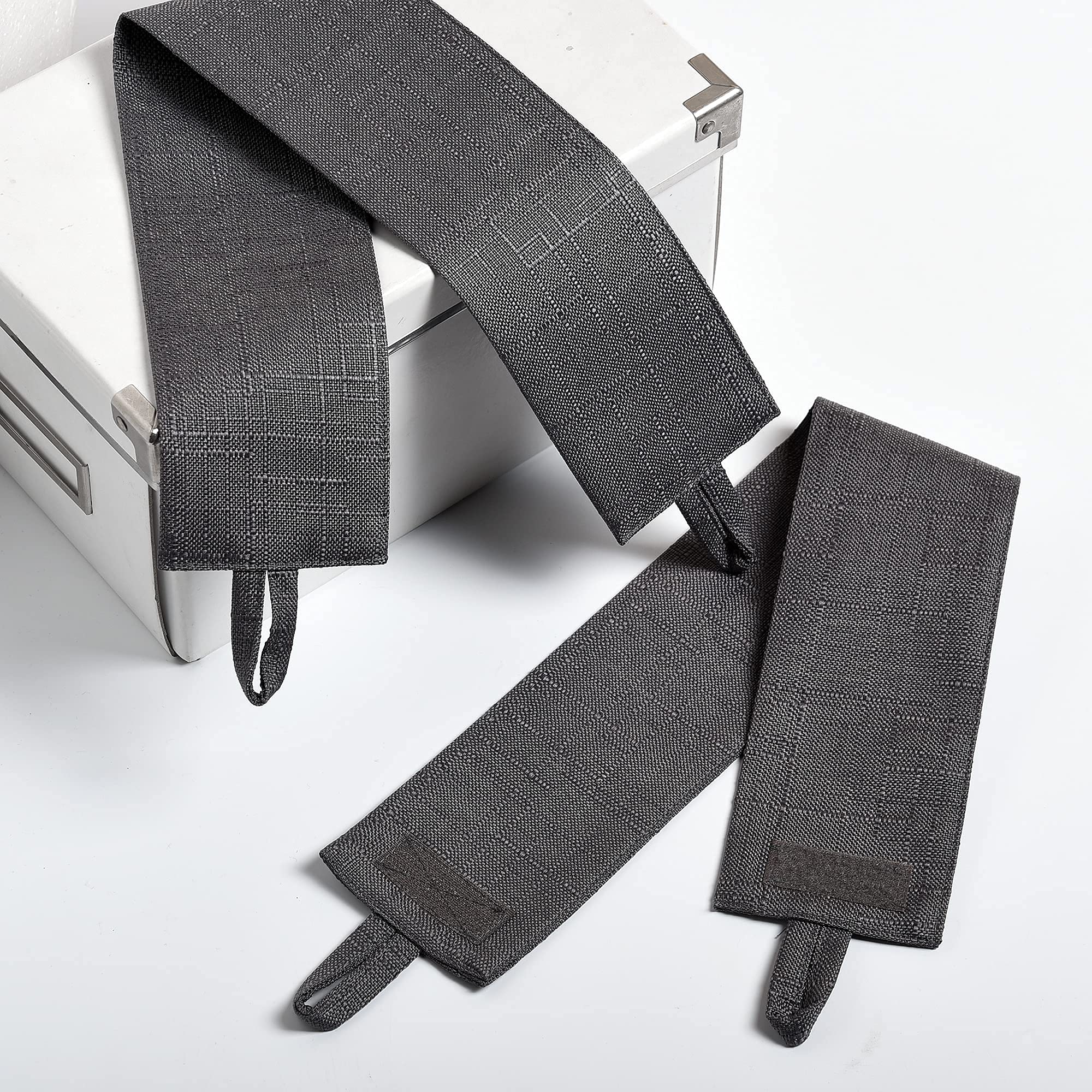 SINGINGLORY 100% Blackout Thermal Insulated Curtains - 52x96 Inch Long 2 Panel Set, Linen Textured Grommet Window Drapes with Tiebacks for Bedroom & Living Room (Grey) - Perfect for Light Blocking, Privacy & Energy Efficiency in Home & Office Spaces