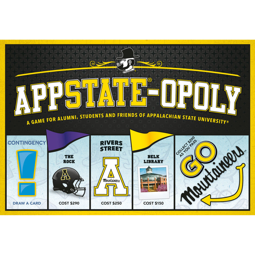 Appalachian State App State Opoly Board Game for Kids & Adults Ages 8+ - Family Fun Night & College Themed Game Night Entertainment