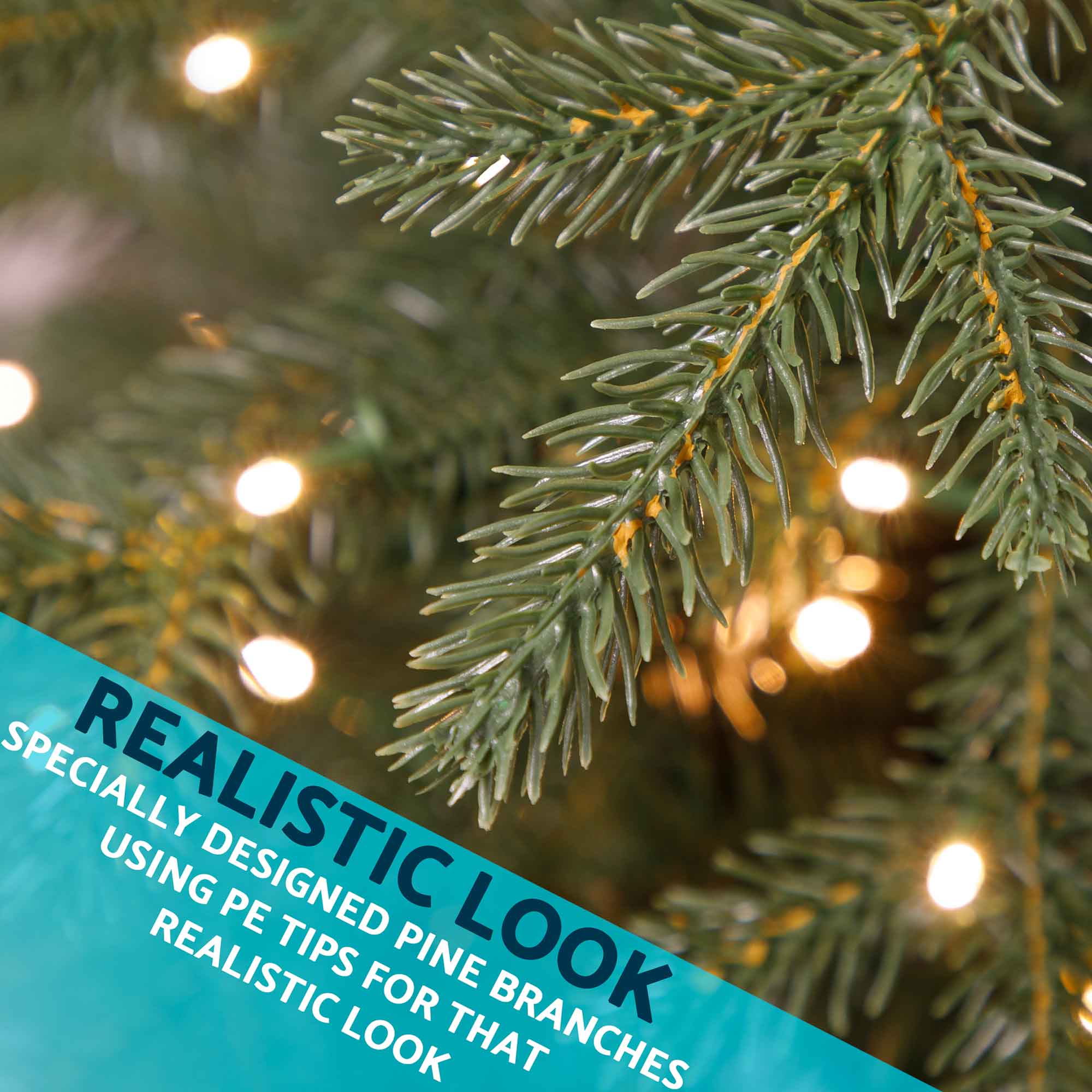 5ft Pre-Lit Hinged Artificial Christmas Tree with 200 Warm White LED Lights & Realistic PE/PVC Tips - Easy Setup Holiday Decor for Living Room, Bedroom, Office (Model DH80)