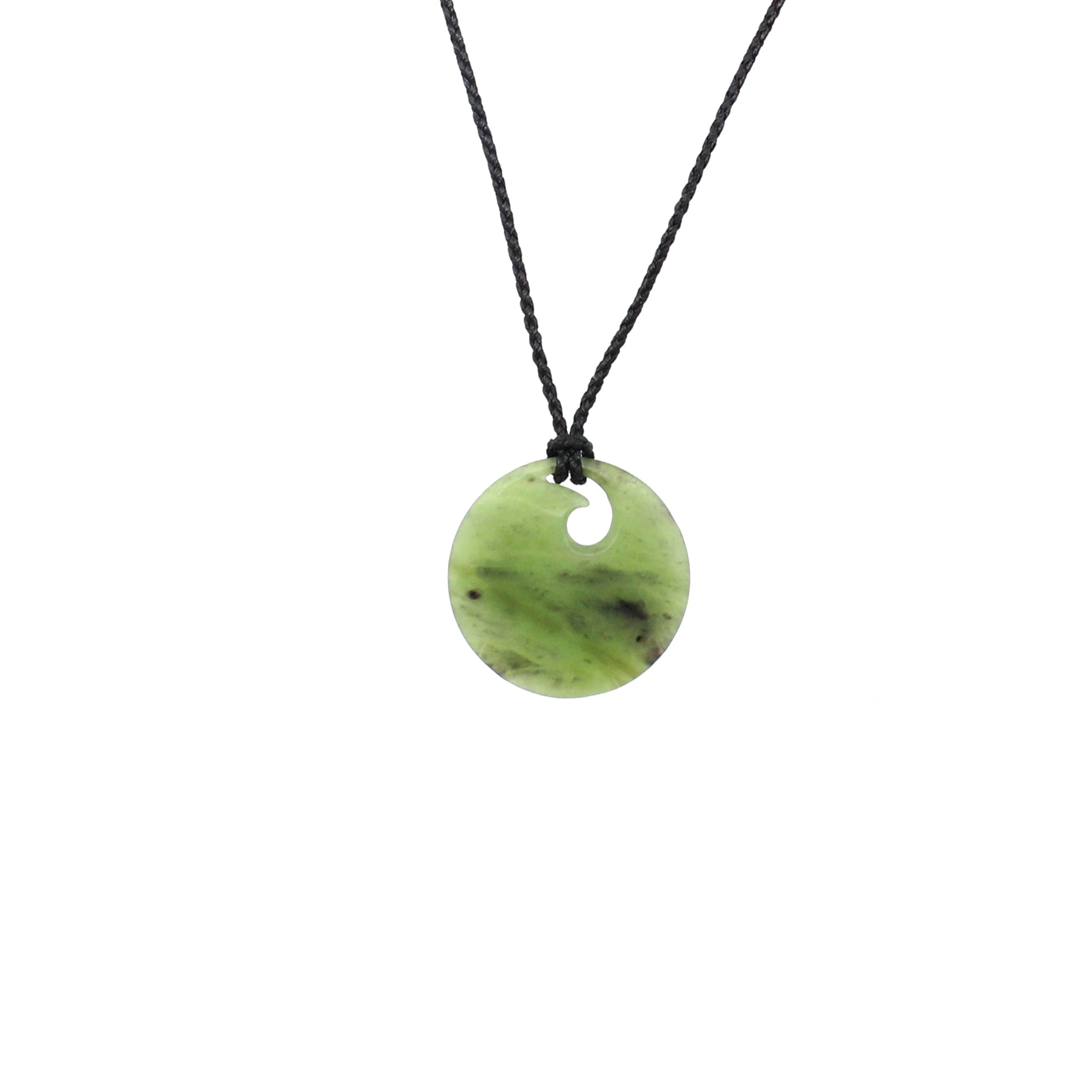 Small Koru Pounamu Pendant Disc Necklace - Handcrafted Maori Jade Jewelry for Women | Perfect for Gifts, Spiritual Protection & Everyday Wear