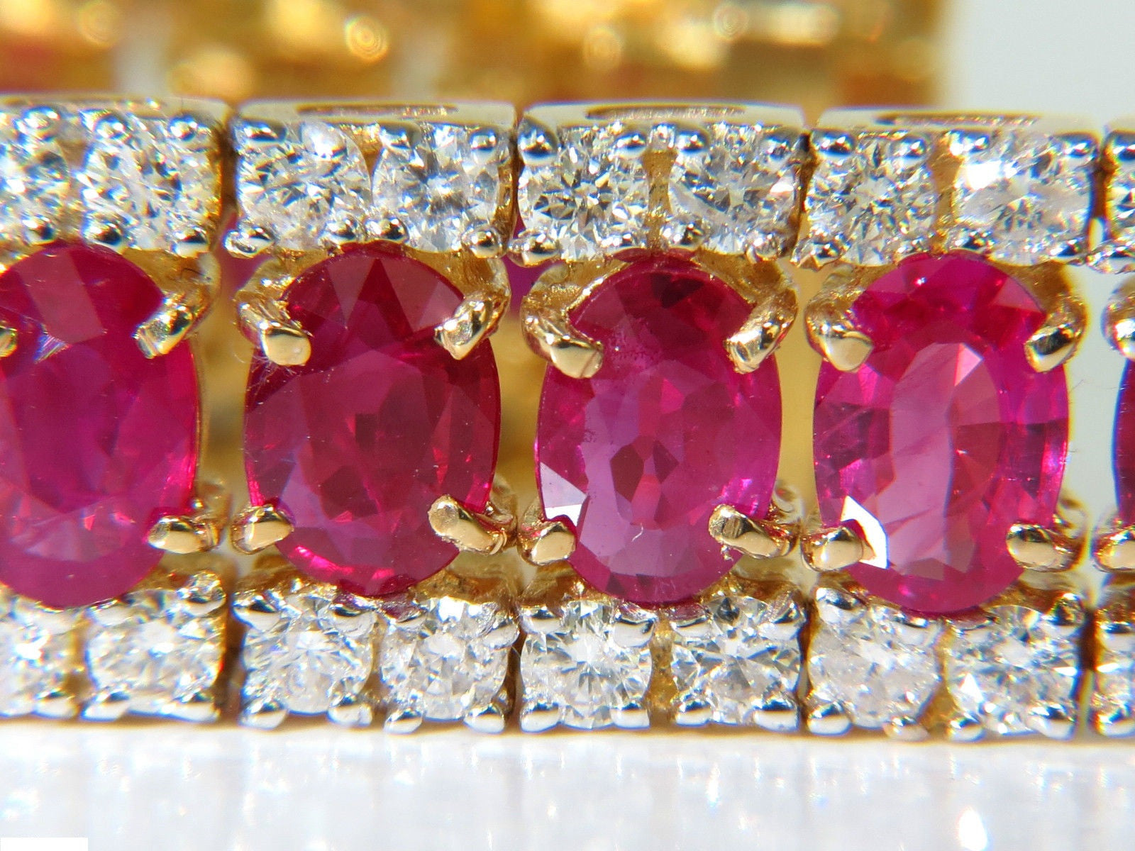 25.13CT Natural Fine Ruby and Diamond Bracelet - Classic Multi-Row Design for Women | Elegant Jewelry Gift for Weddings, Anniversaries & Special Occasions