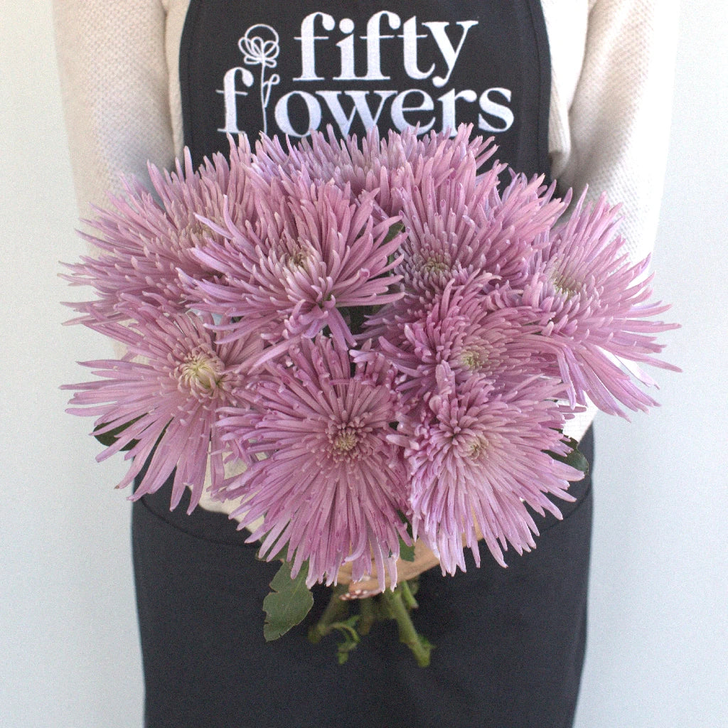 Antique Purple Spider Mum Flowers - Artificial Silk Chrysanthemum Bouquet for Home Decor, Wedding Centerpieces, and Fall Table Arrangements