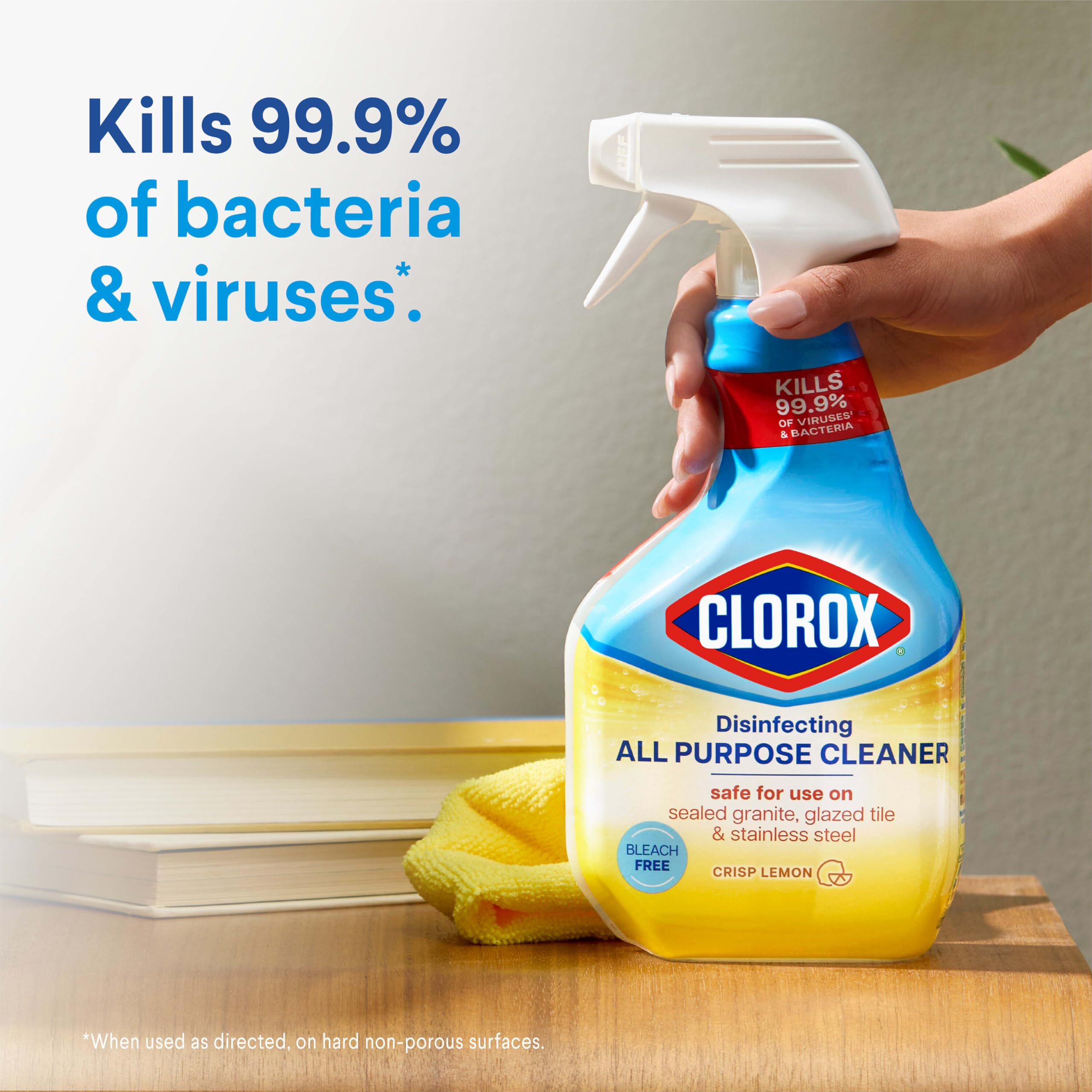 Clorox Disinfecting All-Purpose Cleaner 32 Oz & Bathroom Cleaner 30 Oz - 3 Pack Household Essentials for Kitchen, Bathroom & Multi-Surface Cleaning