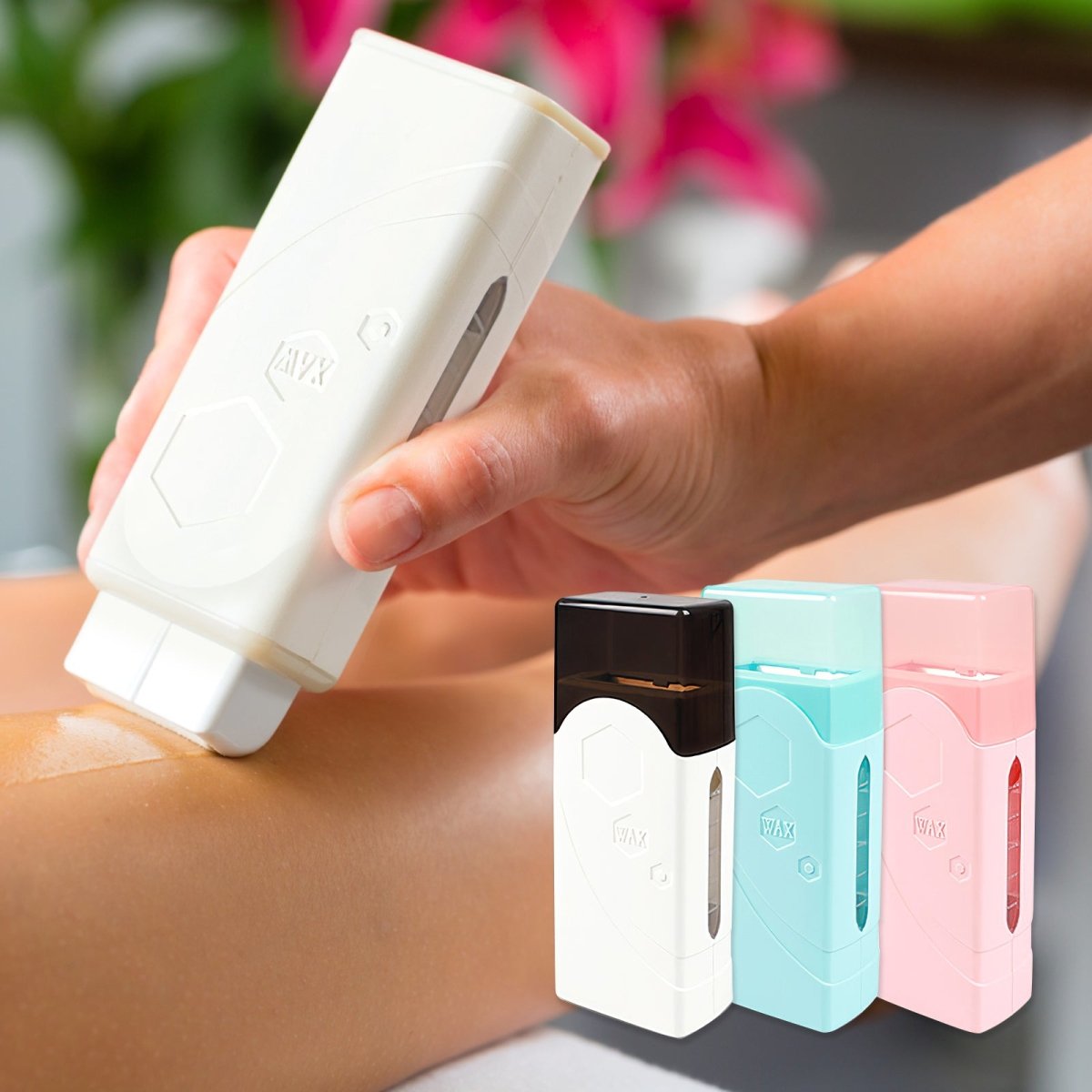 Portable Single Handheld Roll-On Wax Heater for Hair Removal - Square Lid Design - Perfect for Home Waxing, Salon Use & Travel Beauty Care