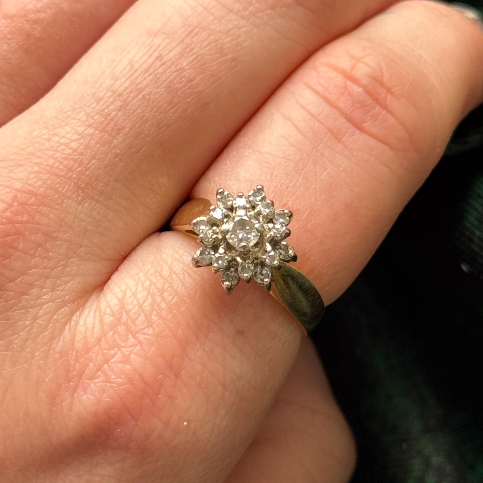 0.49ctw Diamond Flower Ring - Size 6.75 - Elegant Floral Engagement Ring for Women - Perfect for Weddings, Anniversaries & Romantic Gifts