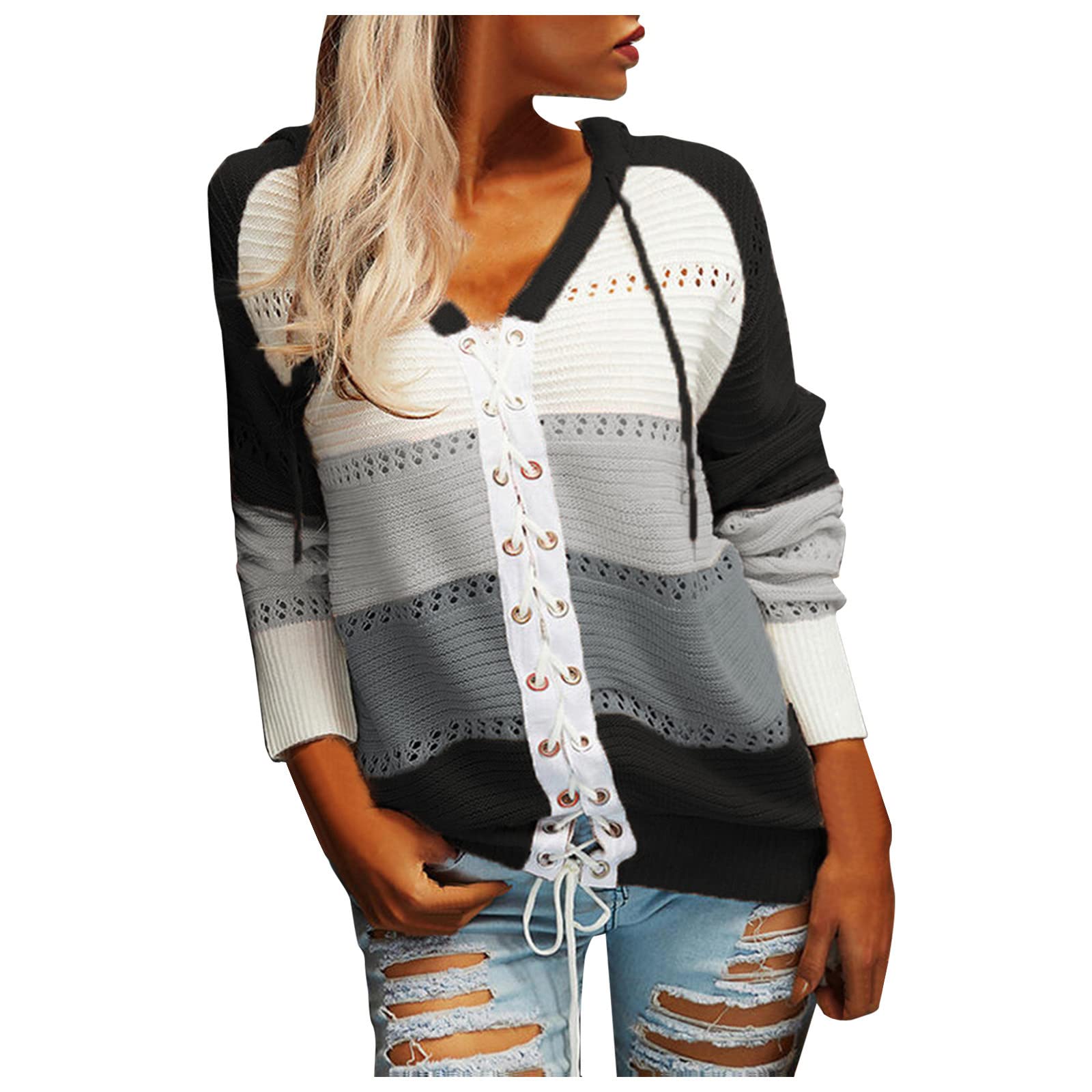 Women's Casual Long Sleeve O-Neck Sweater Top - Loose Stitched Blouse Cardigan for Autumn Winter - Perfect for Office, Dating & Daily Wear