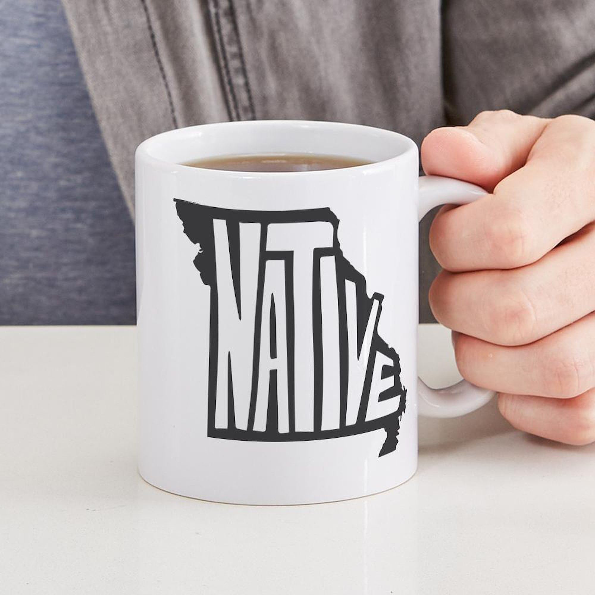 Missouri Native 11 oz Ceramic Coffee Mug - 325 ml White Travel Mug for Coffee, Tea & Hot Drinks - Perfect for Home, Office & Gifts