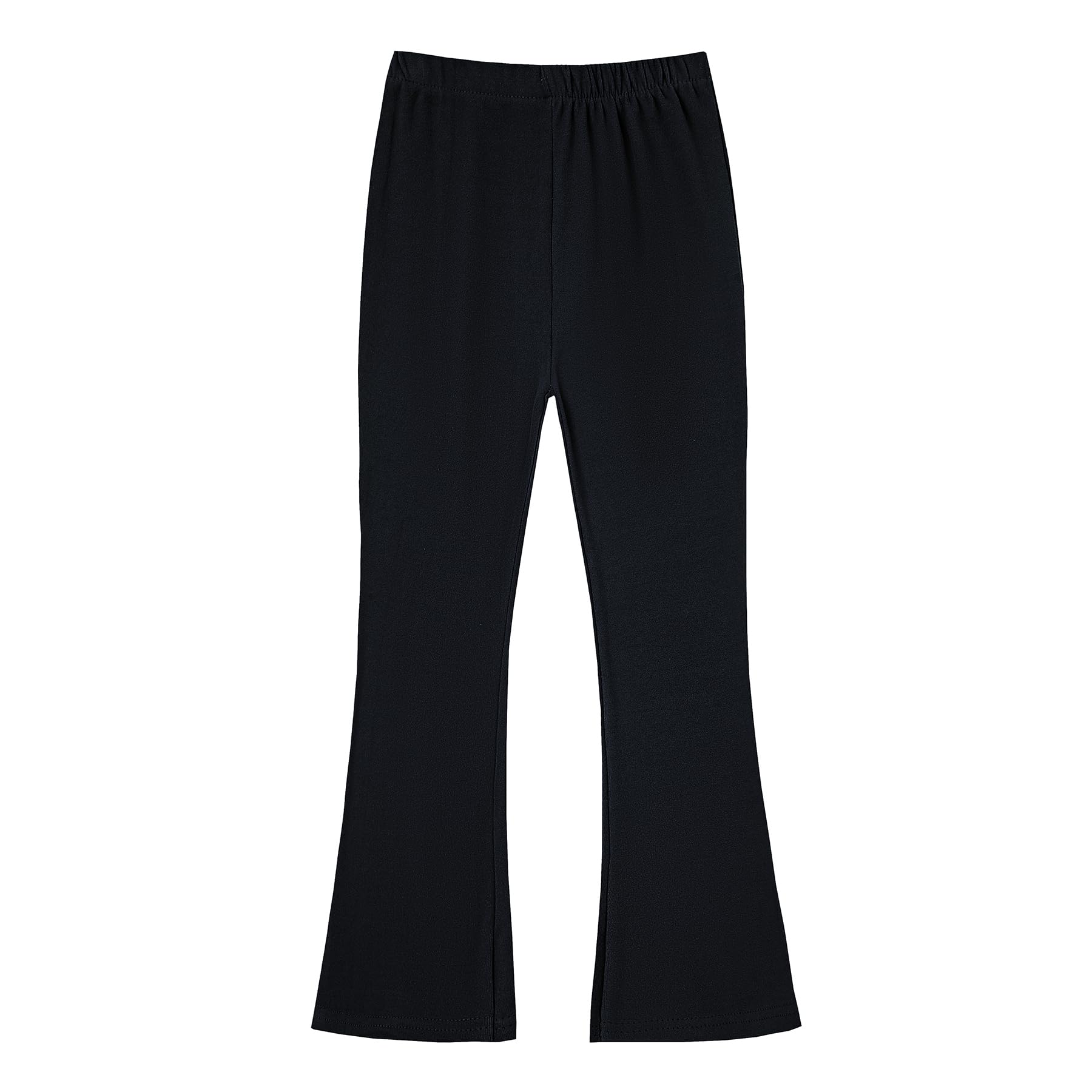 Girls' Black Fleece-Lined Flare Leggings - Warm Toddler Bell Bottom Pants for Winter | Playdates, School & Outdoor Activities