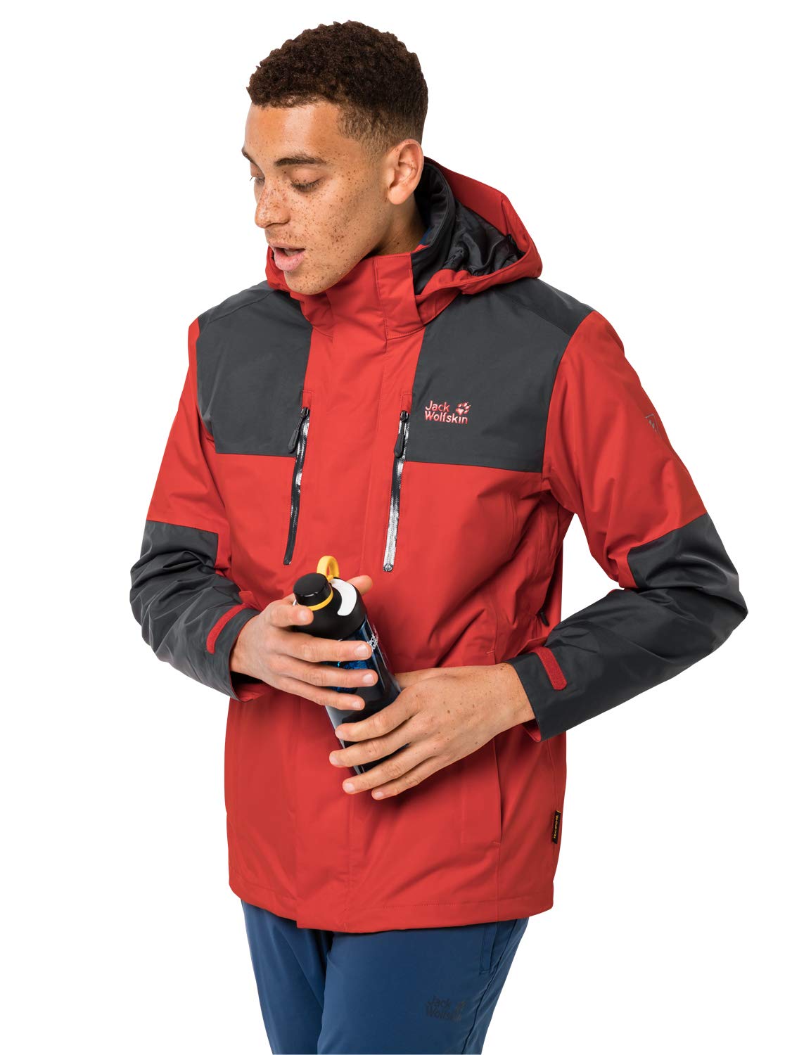 Jack Wolfskin Men's Jasper Flex Hiking Jacket - Lightweight Waterproof Windbreaker for Outdoor Adventures, Camping & Travel