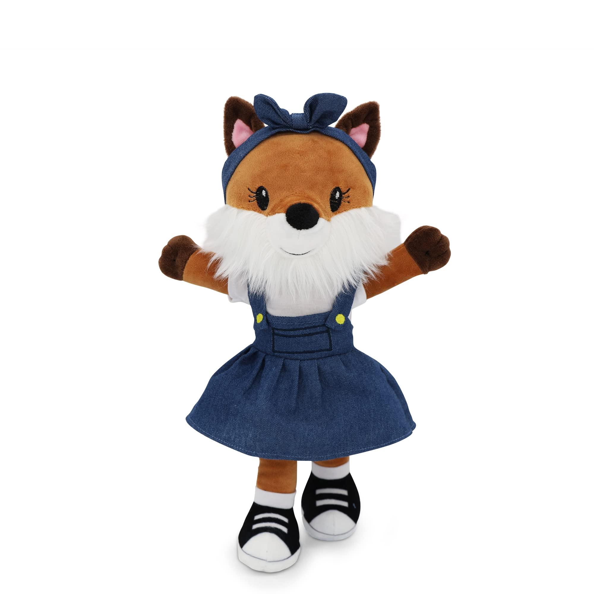 Eimmie Playtime Plushible Soft Rag Doll - 14 Inch Fox Plush Toy for Baby Girls & Toddlers | First Doll Gift, Cuddly Stuffed Animal for Nursery, Bedtime & Playtime