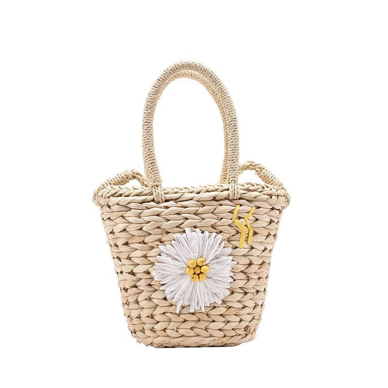 Handmade Small Daisy Straw Shoulder Bag for Women - Perfect for Beach, Picnic, and Summer Outfits