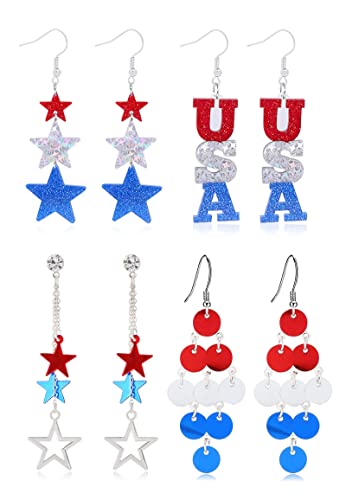 F:4th of July Earrings