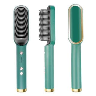 KARMBHUVI Electric Hair Straightener Comb Brush for Men & Women - 5 Temperature Settings for Smoothing & Straightening - Perfect for Home, Travel & Salon Use