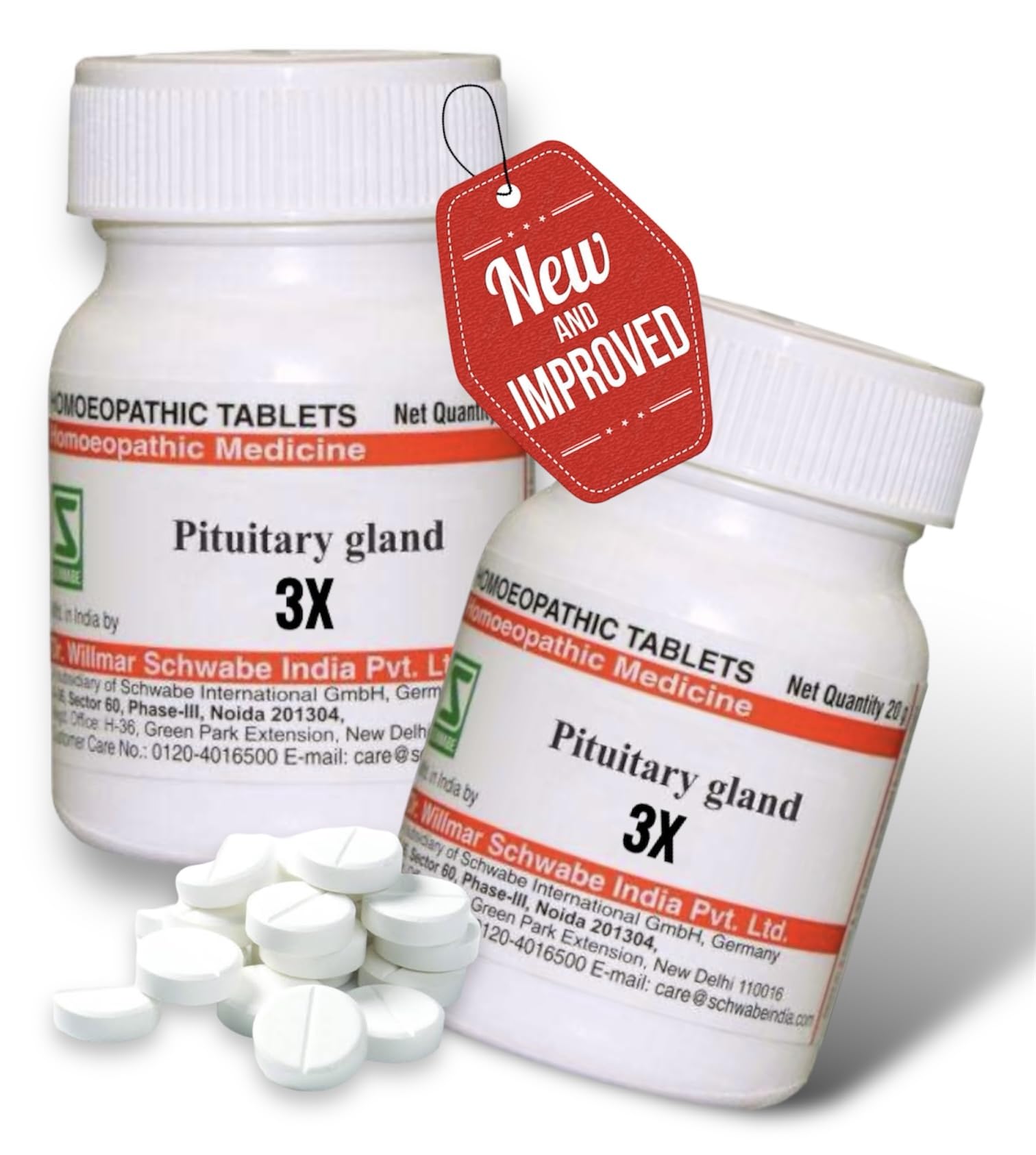 KRIG'S Schwabe Pituitary Gland 3X Homeopathic Tablets - 2 Bottle Set for Hormone Balance & Endocrine Support | Natural Remedy for Fatigue & Metabolism Boost