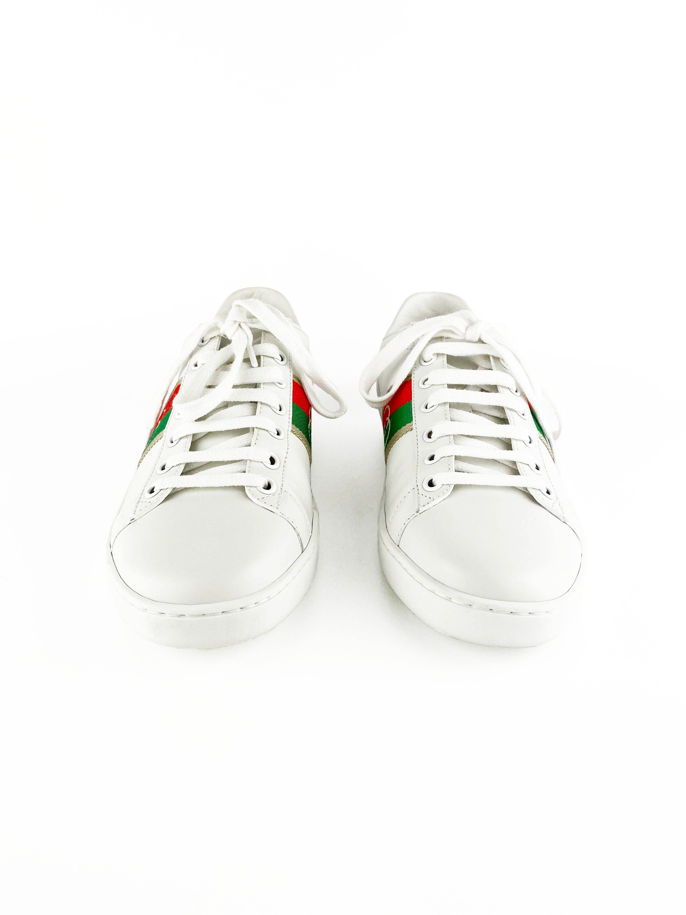Gucci Ace Sneaker with Interlocking G Logo - Women's Size 37.5 (US 7) - Luxury White Leather Fashion Sneakers for Casual Wear & Street Style