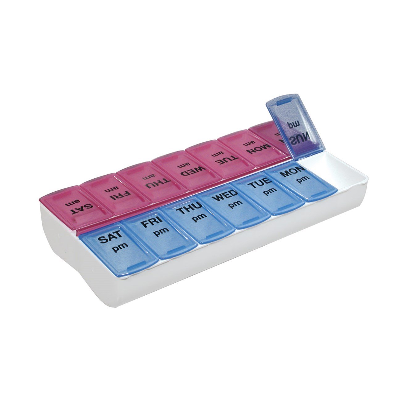 Twice-A-Day Weekly Pill Organizer - 7-Day AM/PM Medication Reminder Box for Vitamins & Supplements - Perfect for Travel, Home Use, and Daily Medication Management