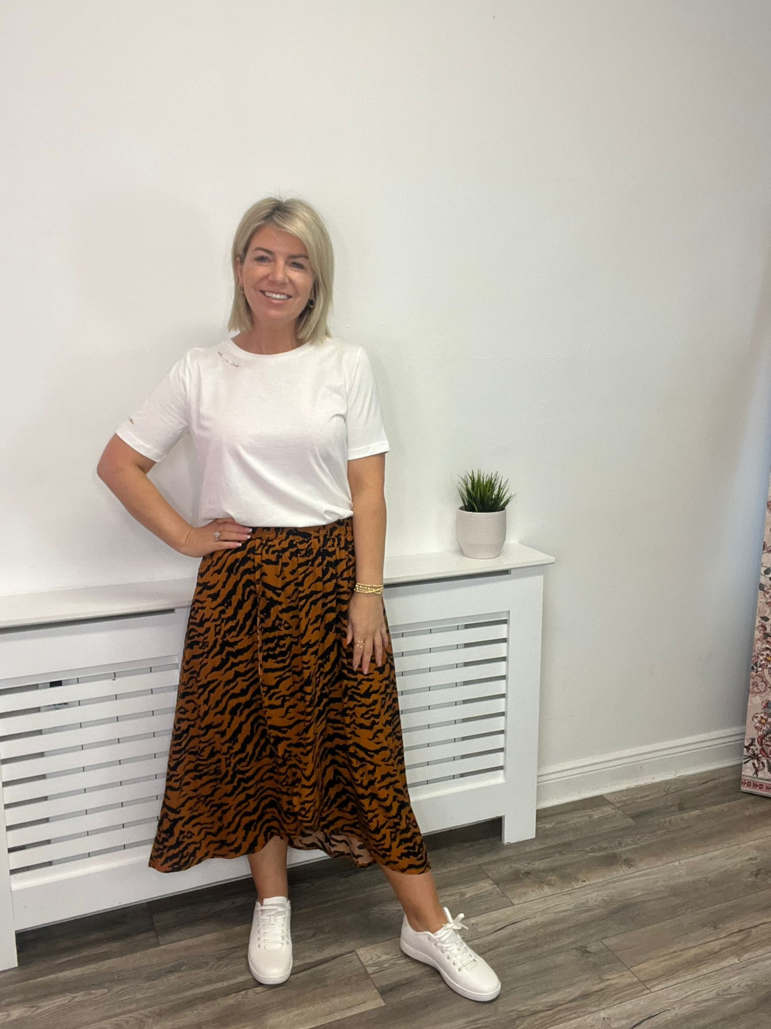 PAYA Faux Wrap Skirt - Animal Print Women's Fashion Skirt for Casual Wear, Office, and Party Outfits