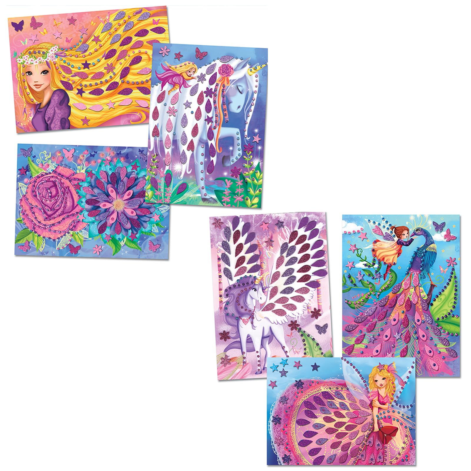 Crea Line CL159 Creation Cards - Sparkling Fairies DIY Craft Kit for Kids, Birthday Party Favors & Scrapbooking Supplies | Perfect for Arts & Crafts, Gift Giving & Creative Projects