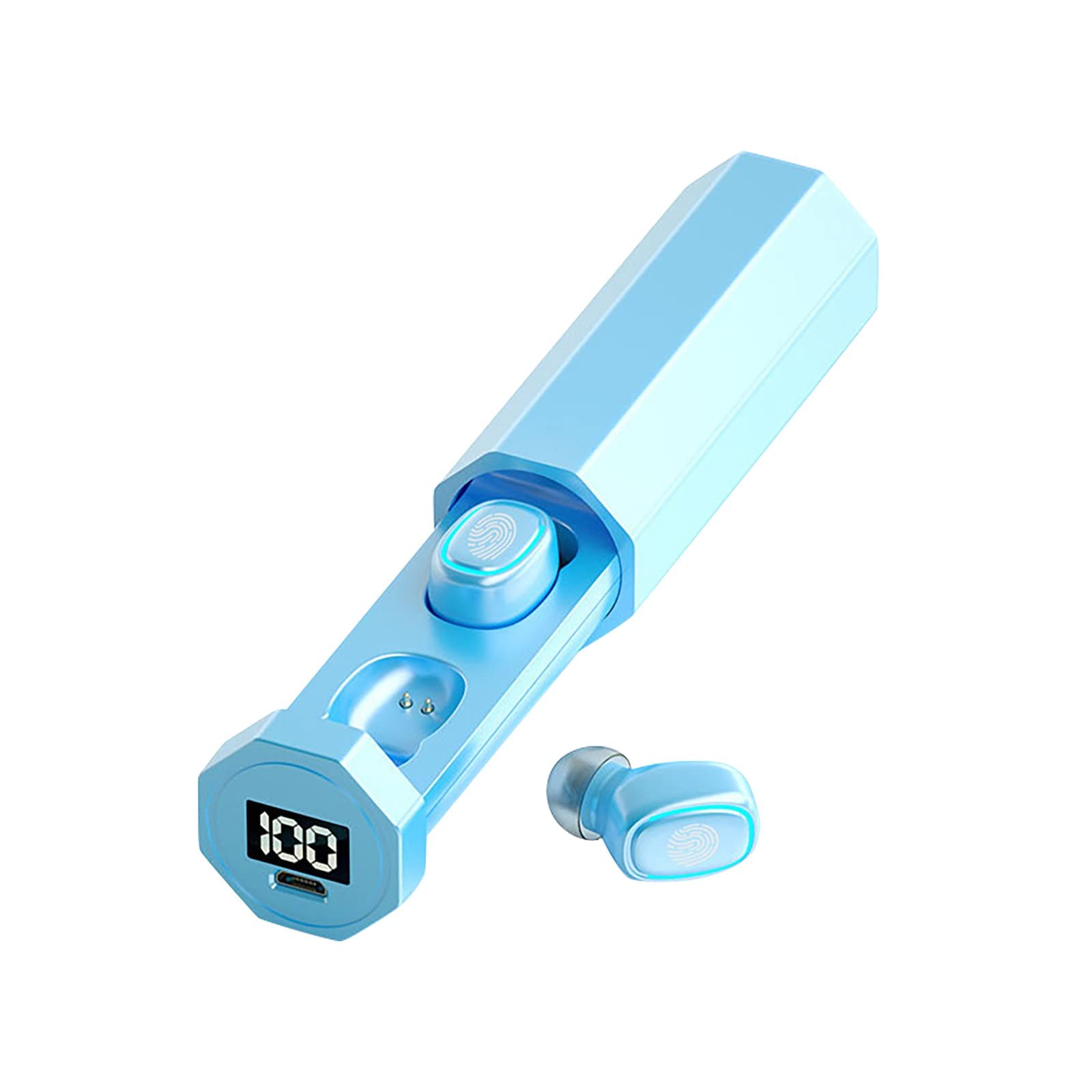 Wireless Bluetooth Earbuds A7 - In-Ear Headphones with Digital Display, 300mAh Charging Case, HD Sound for Gym, Running, Travel & Work (AS7 Model)