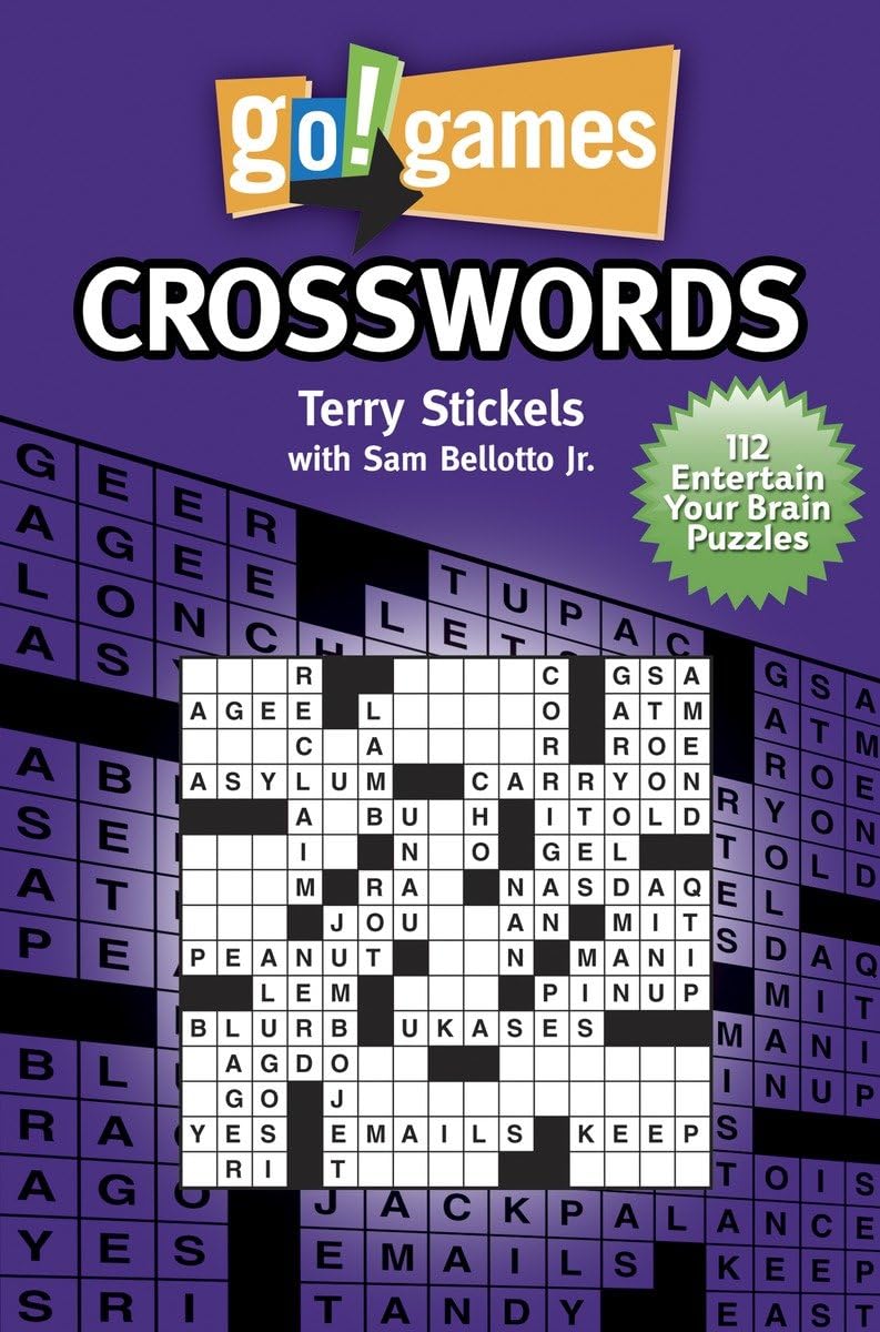Go!Games Crosswords - Fun & Challenging Crossword Puzzle Book for Adults | Perfect for Travel, Relaxation & Brain Training